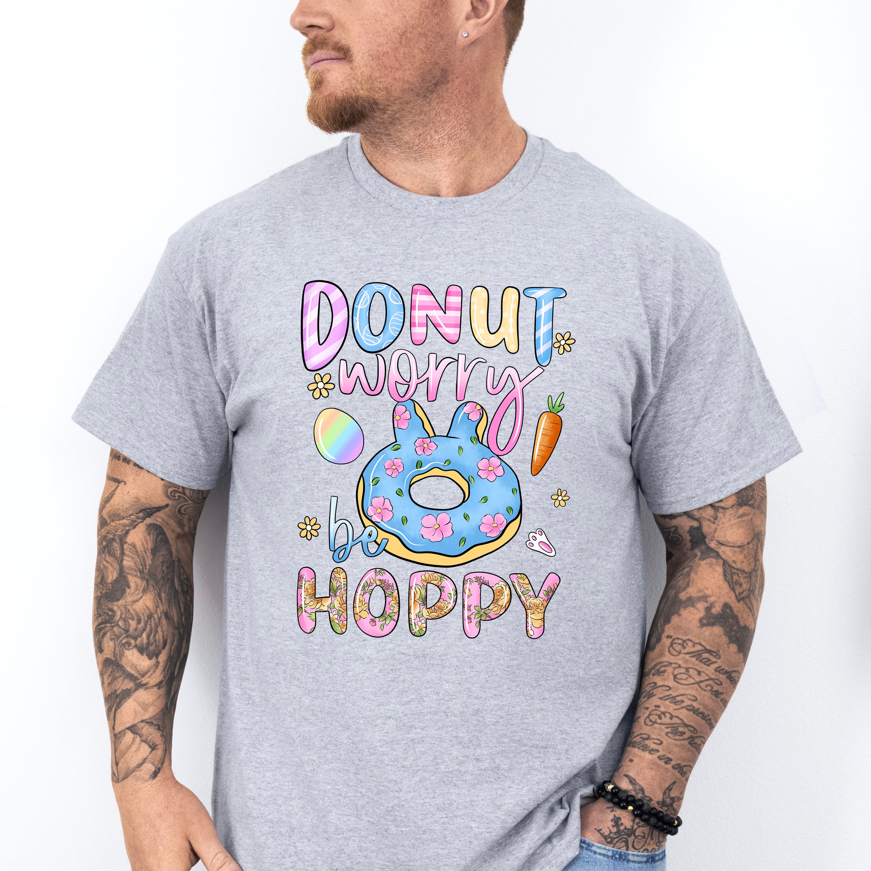 Donut Worry Be Happy Easter Day Unisex Crewneck T-Shirt Sweatshirt Hoodie