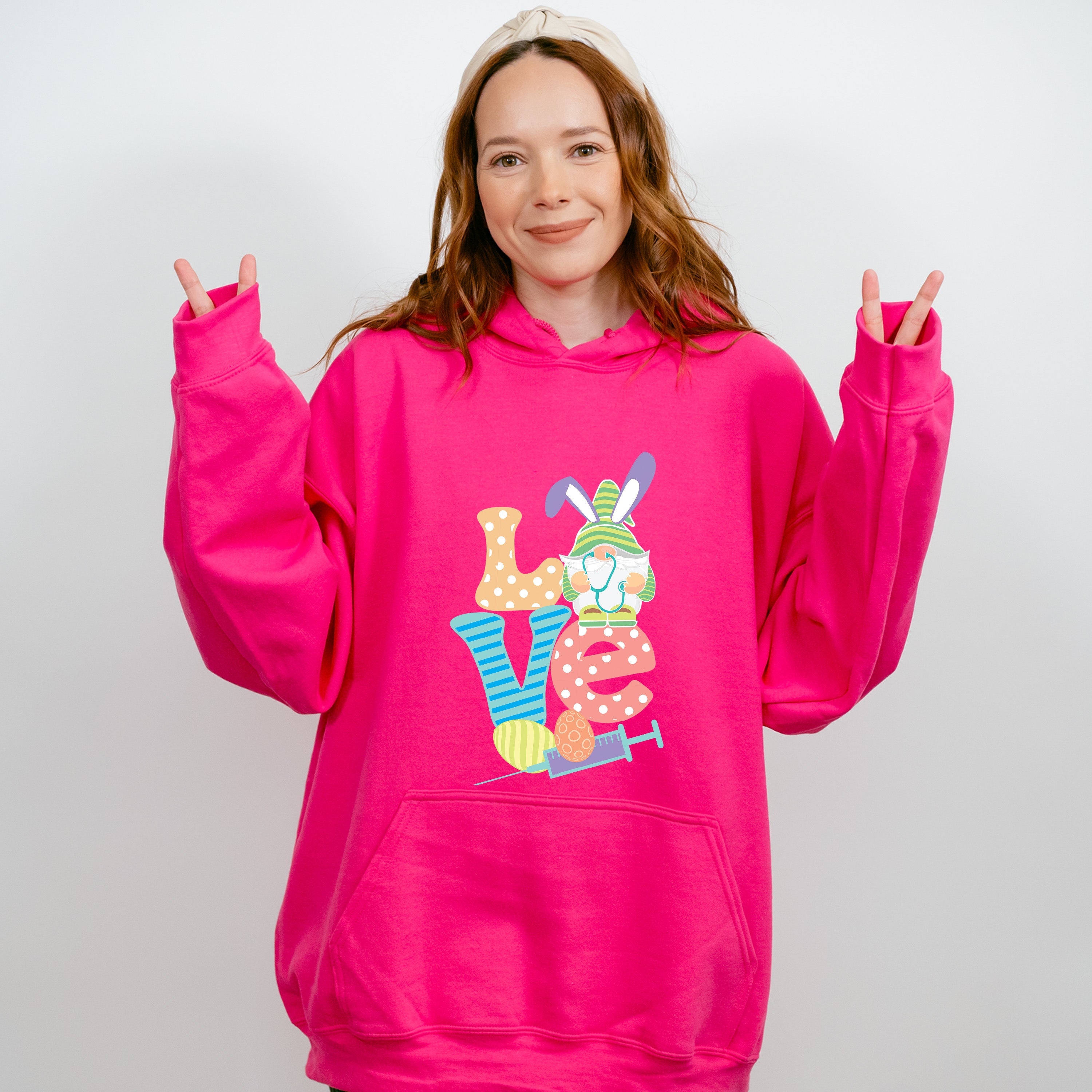 Love Nurse Gnome Easter Day Unisex Crewneck T-Shirt Sweatshirt Hoodie