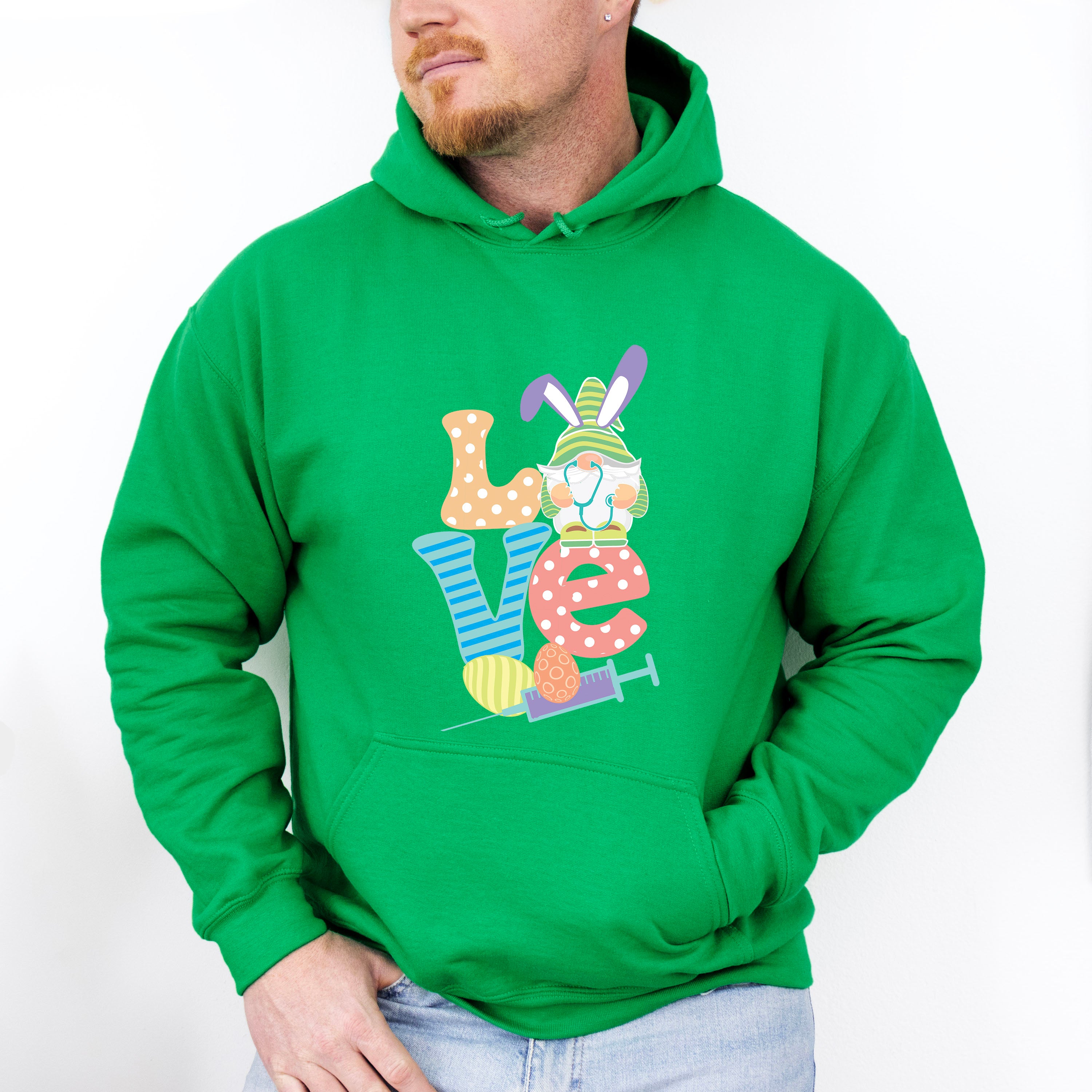 Love Nurse Gnome Easter Day Unisex Crewneck T-Shirt Sweatshirt Hoodie