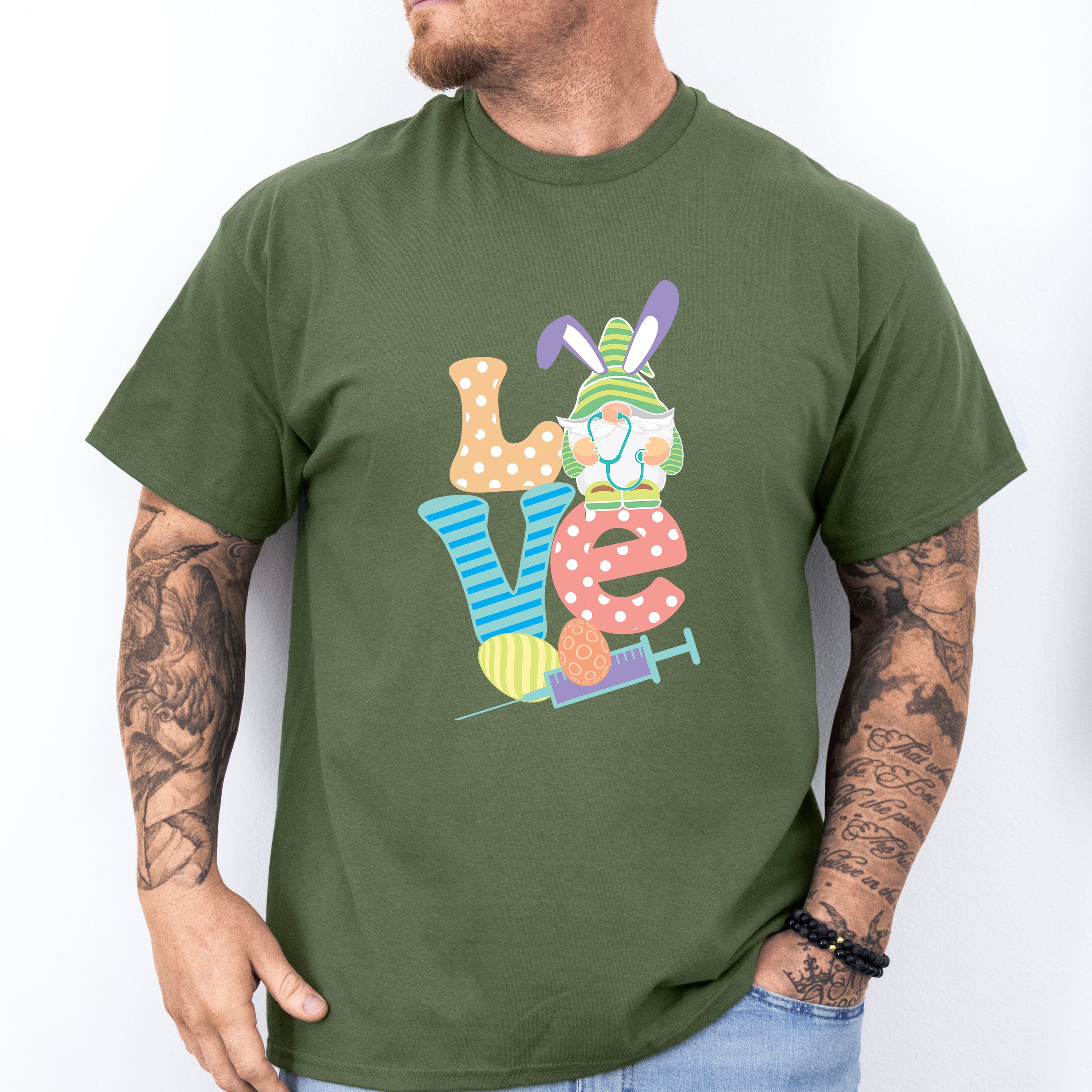 Love Nurse Gnome Easter Day Unisex Crewneck T-Shirt Sweatshirt Hoodie