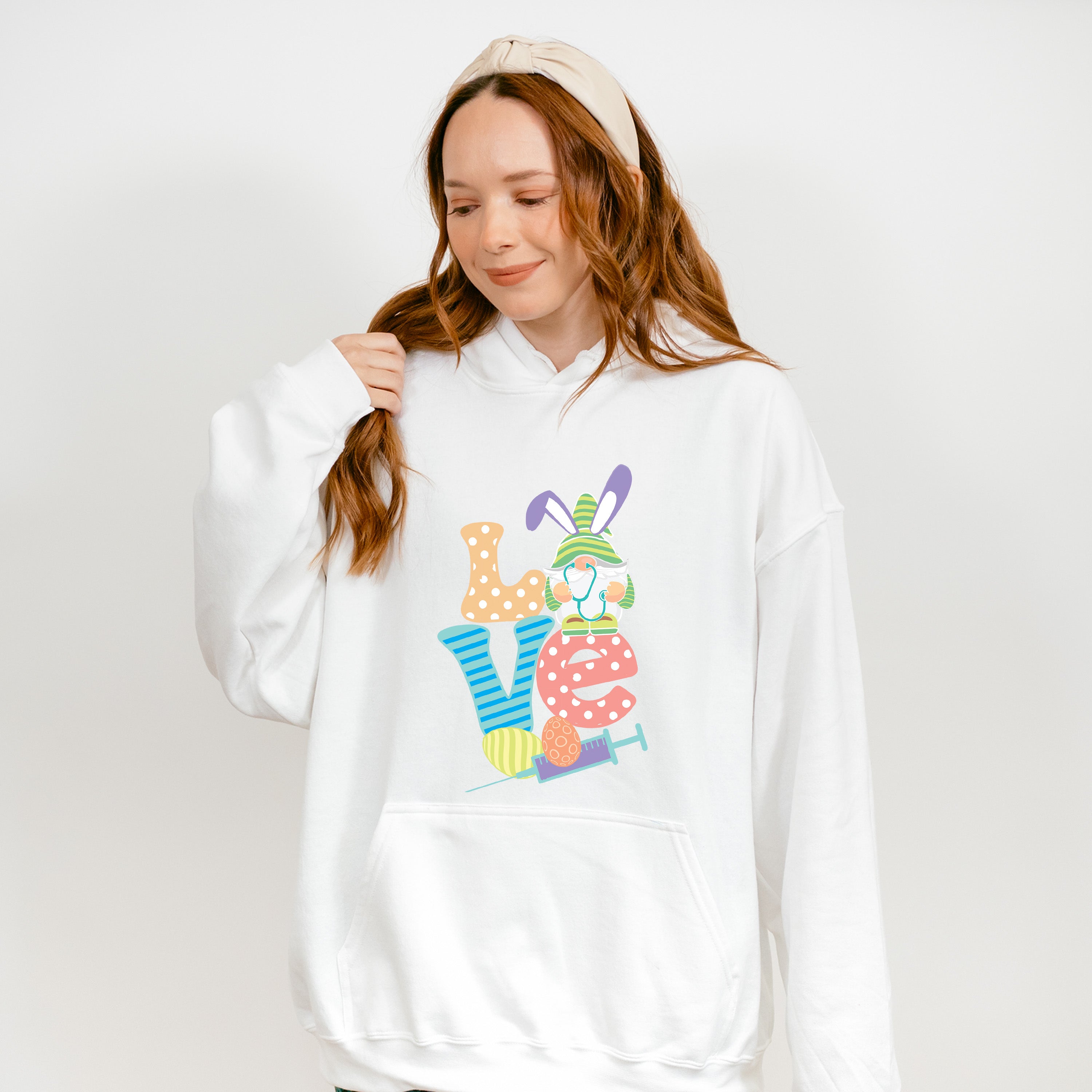 Love Nurse Gnome Easter Day Unisex Crewneck T-Shirt Sweatshirt Hoodie