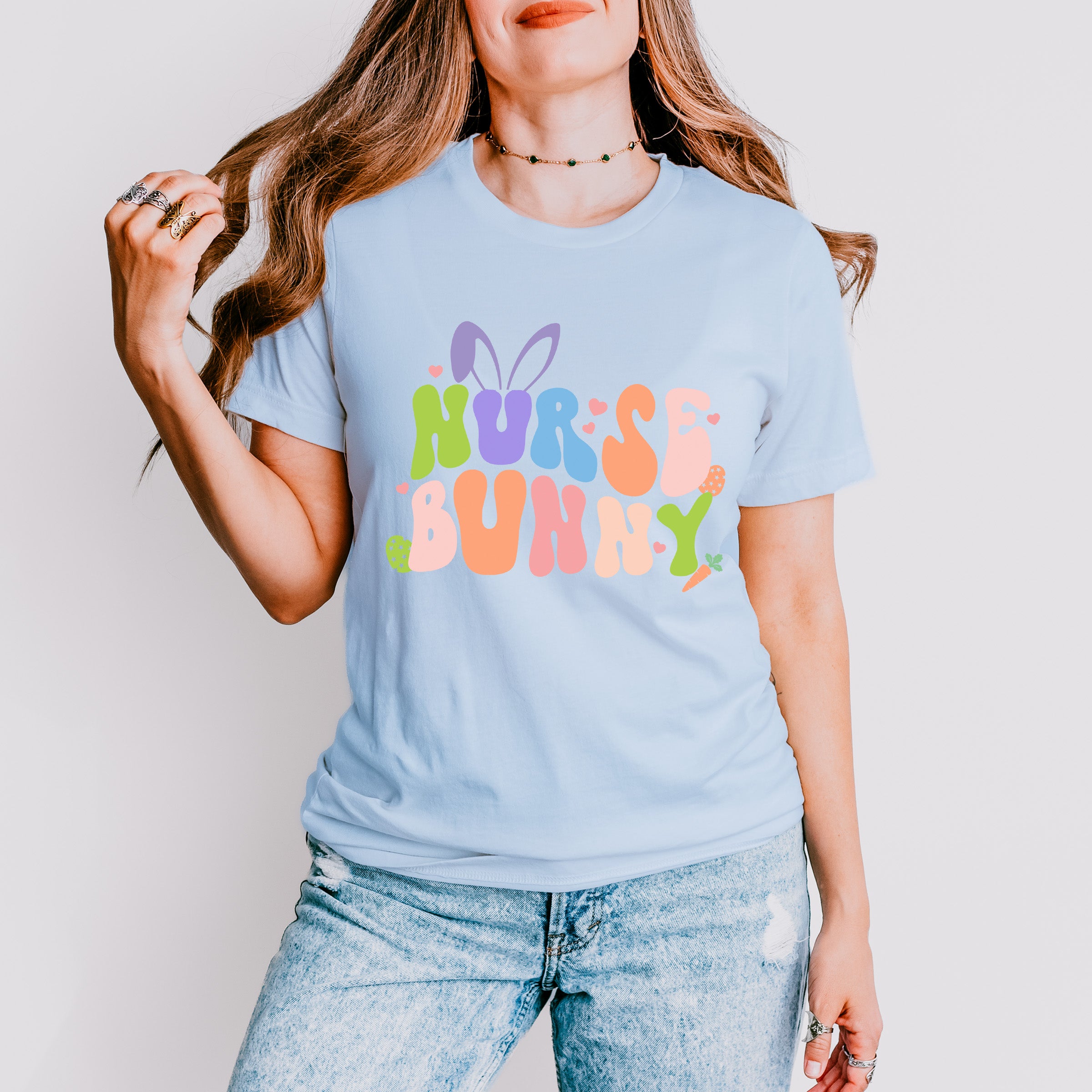 Nurse Bunny Easter Day Unisex Crewneck T-Shirt Sweatshirt Hoodie