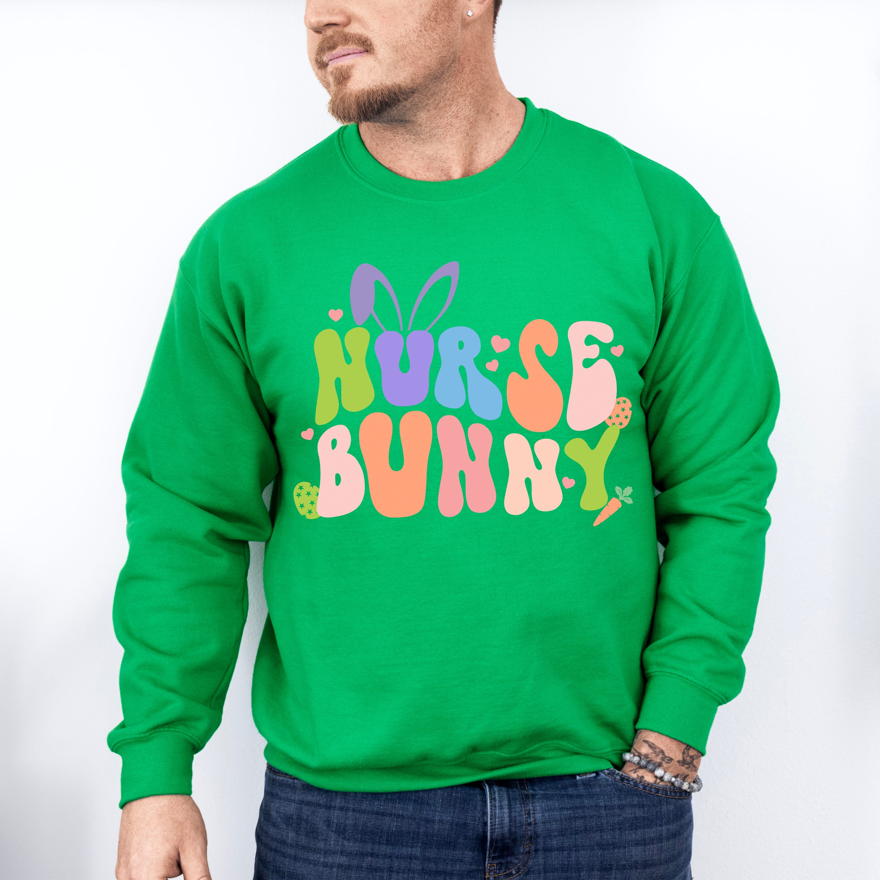 Nurse Bunny Easter Day Unisex Crewneck T-Shirt Sweatshirt Hoodie