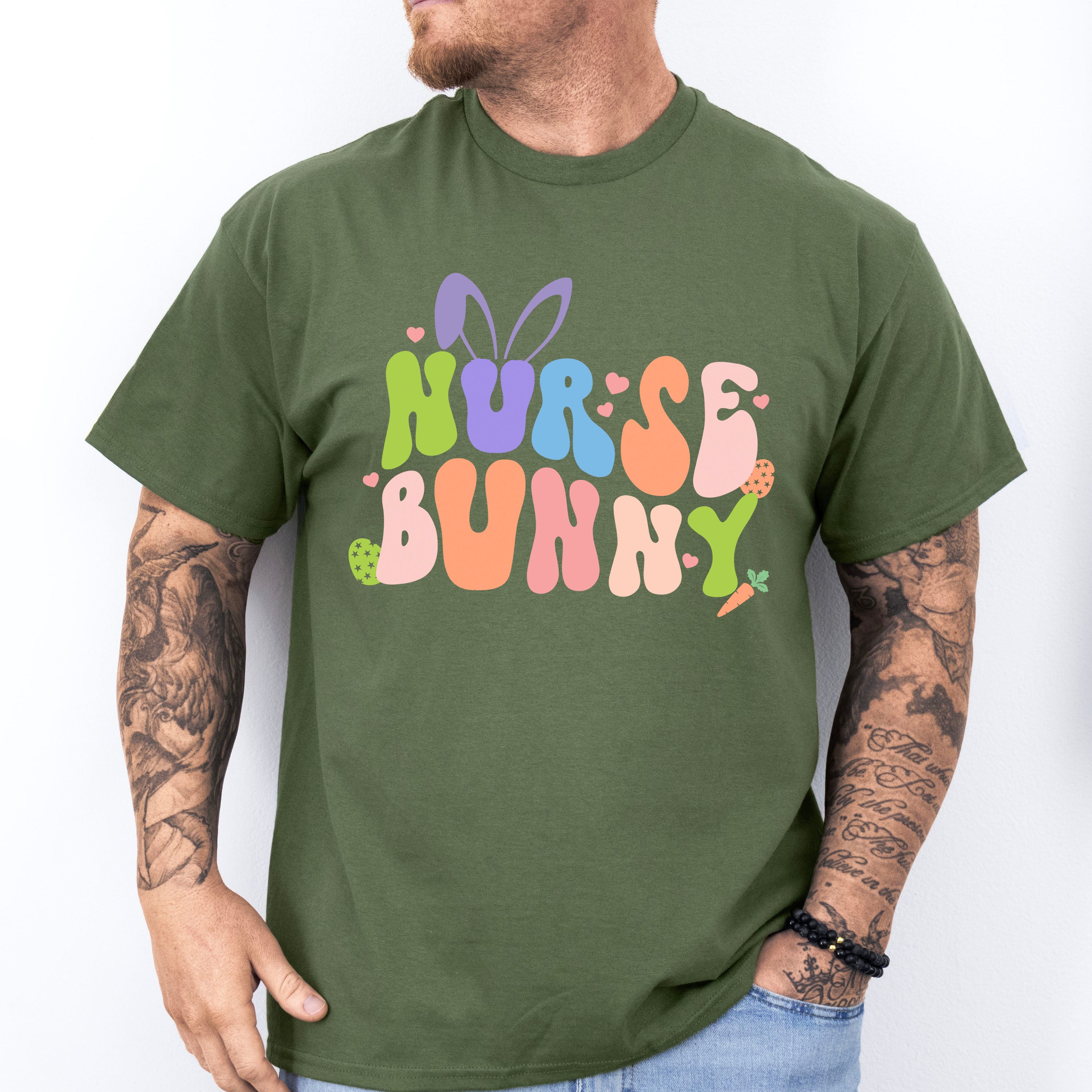Nurse Bunny Easter Day Unisex Crewneck T-Shirt Sweatshirt Hoodie