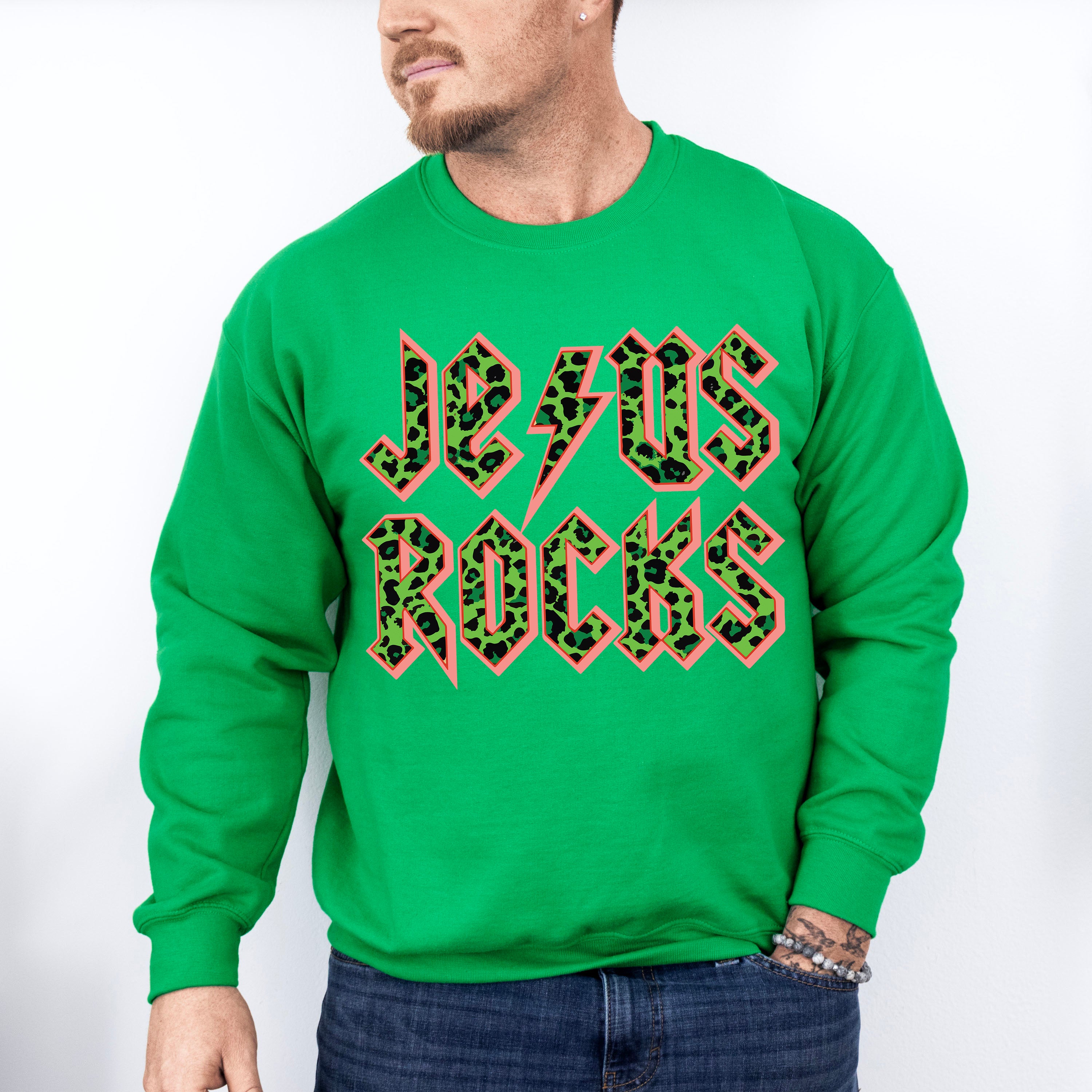 Jesus Rocks Easter Day Unisex Crewneck T-Shirt Sweatshirt Hoodie