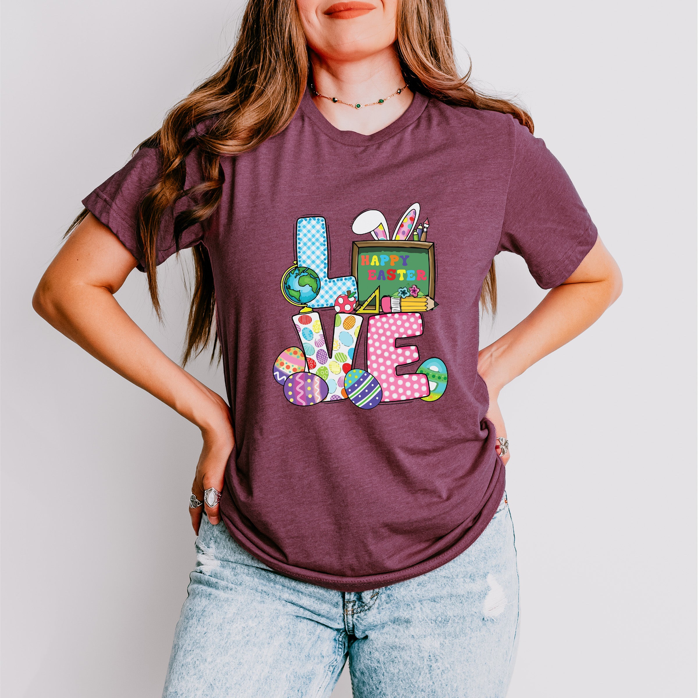 Love Happy Easter Easter Day Unisex Crewneck T-Shirt Sweatshirt Hoodie