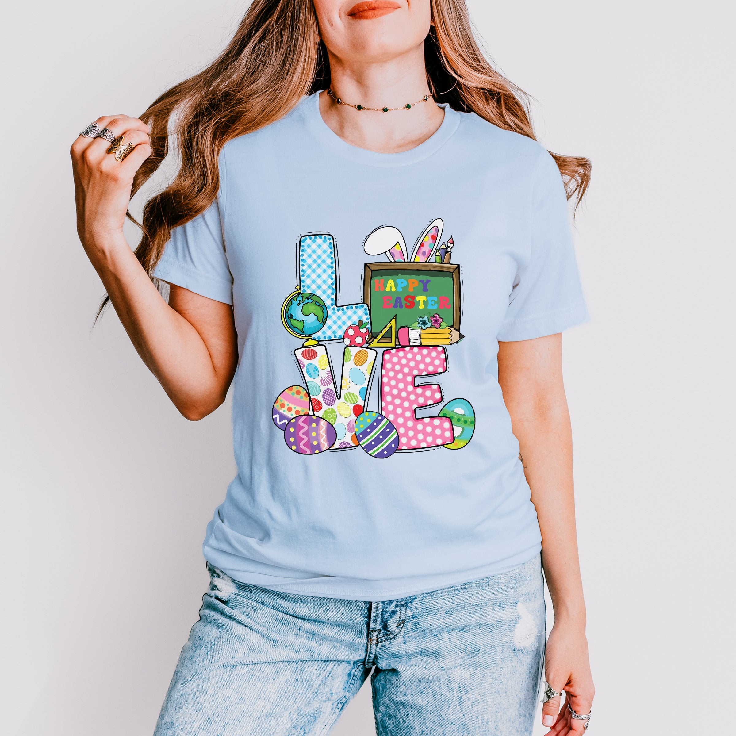 Love Happy Easter Easter Day Unisex Crewneck T-Shirt Sweatshirt Hoodie