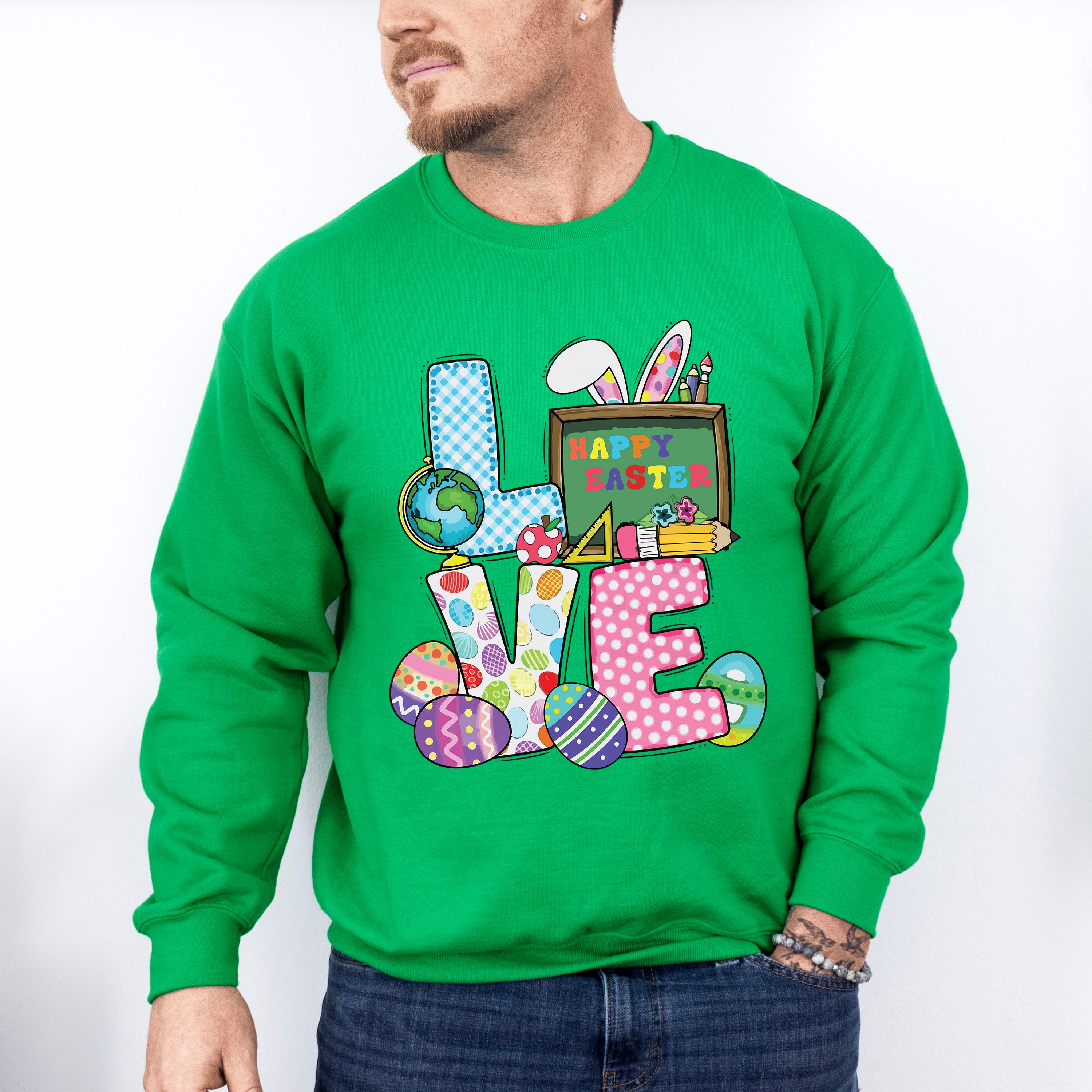 Love Happy Easter Easter Day Unisex Crewneck T-Shirt Sweatshirt Hoodie