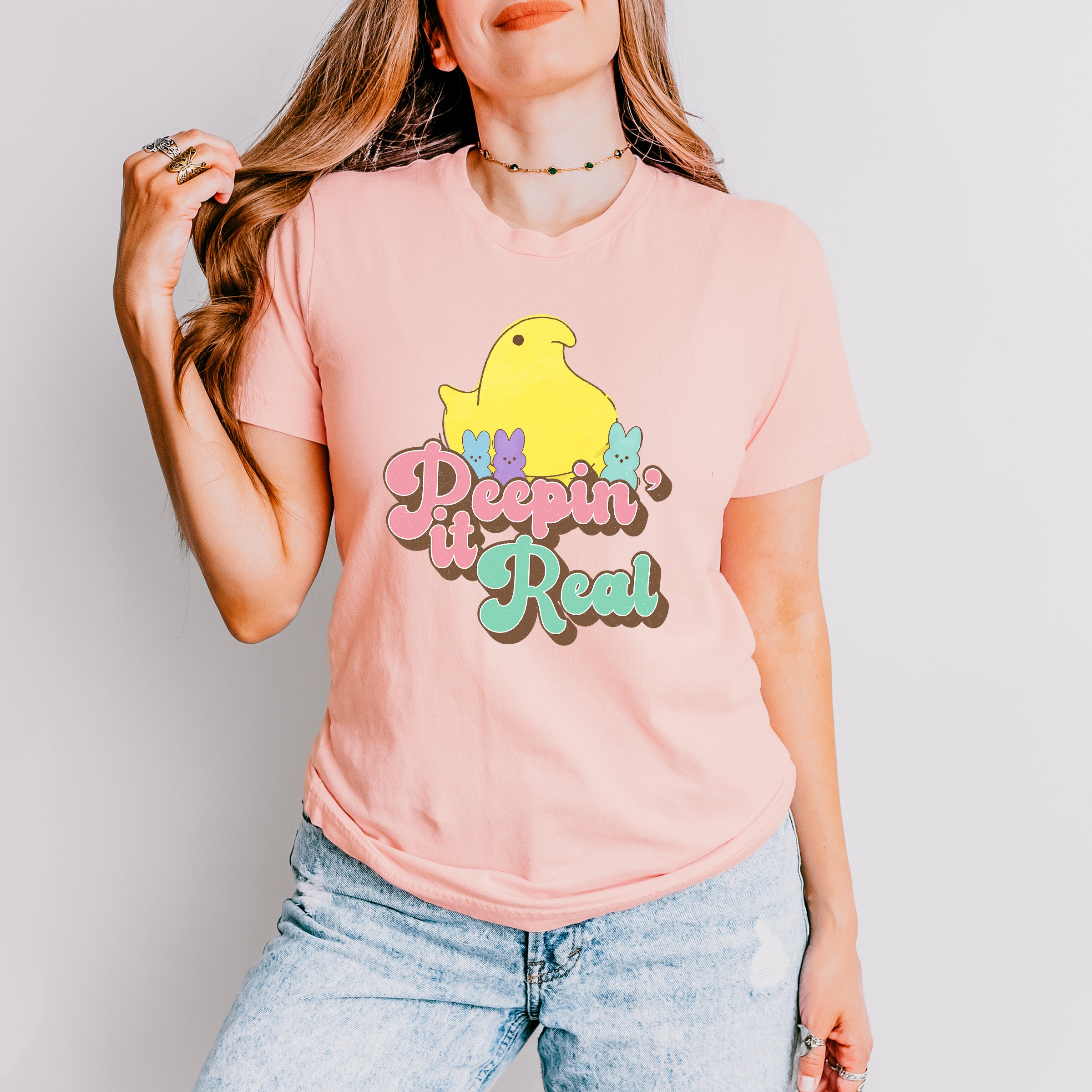 Peepin It Real Easter Day Unisex Crewneck T-Shirt Sweatshirt Hoodie