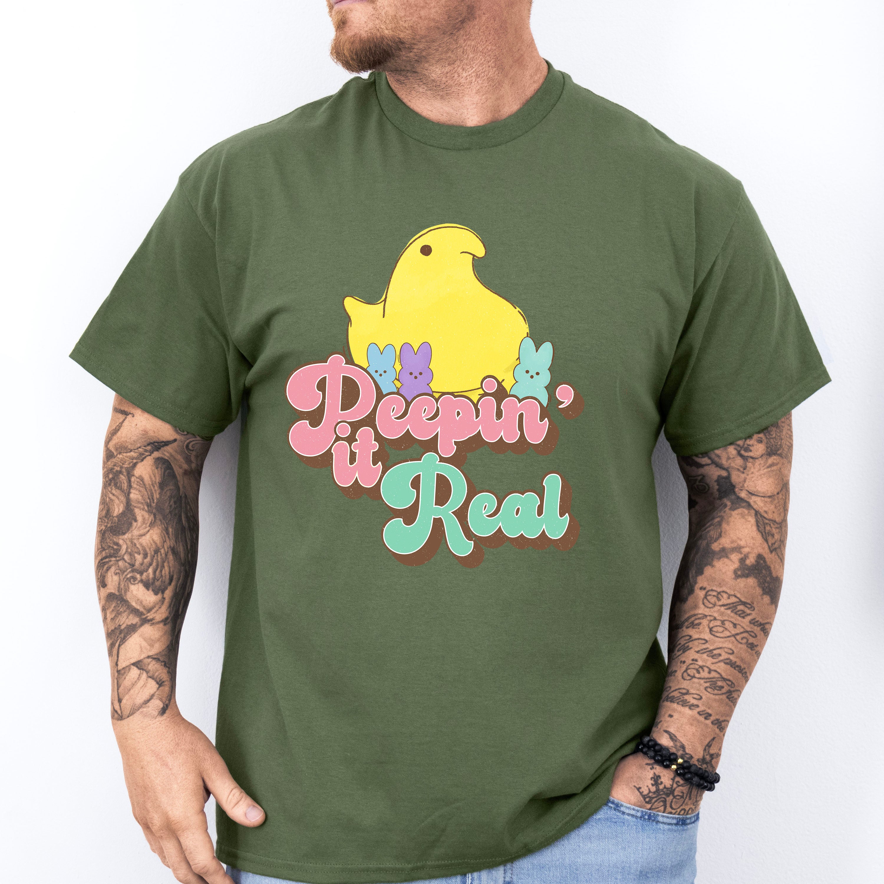 Peepin It Real Easter Day Unisex Crewneck T-Shirt Sweatshirt Hoodie