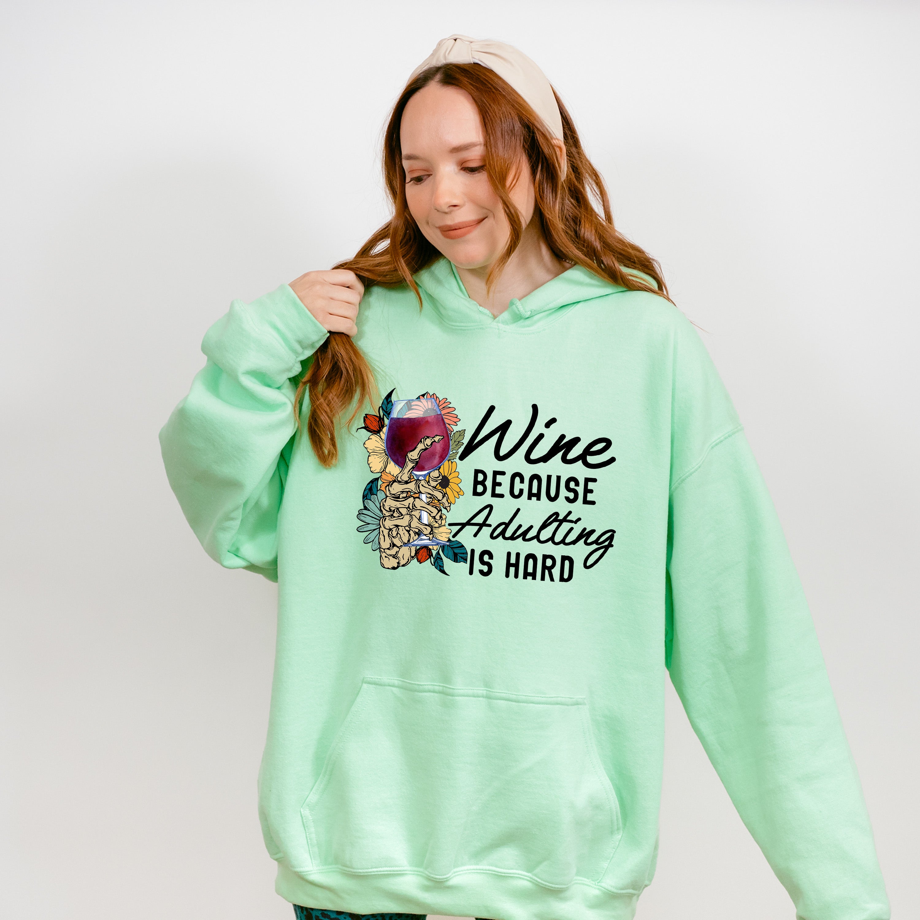 Wine Cause Adulting Is Hard,Fun Theme T-shirt, Hoodie, Sweatshirt