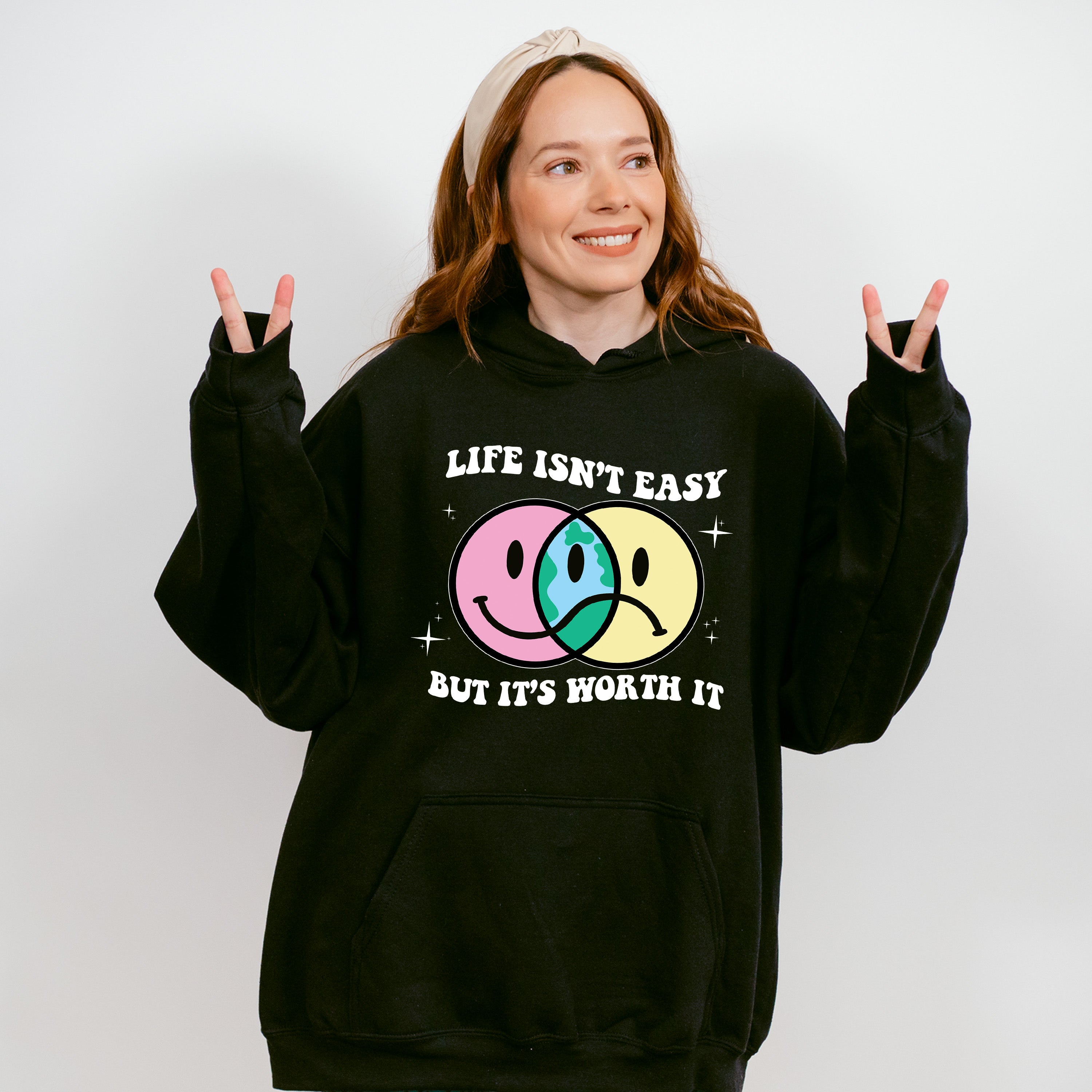 Life Isnt Easy But It's Worth It Good Vibes Theme T-shirt, Hoodie, Sweatshirt