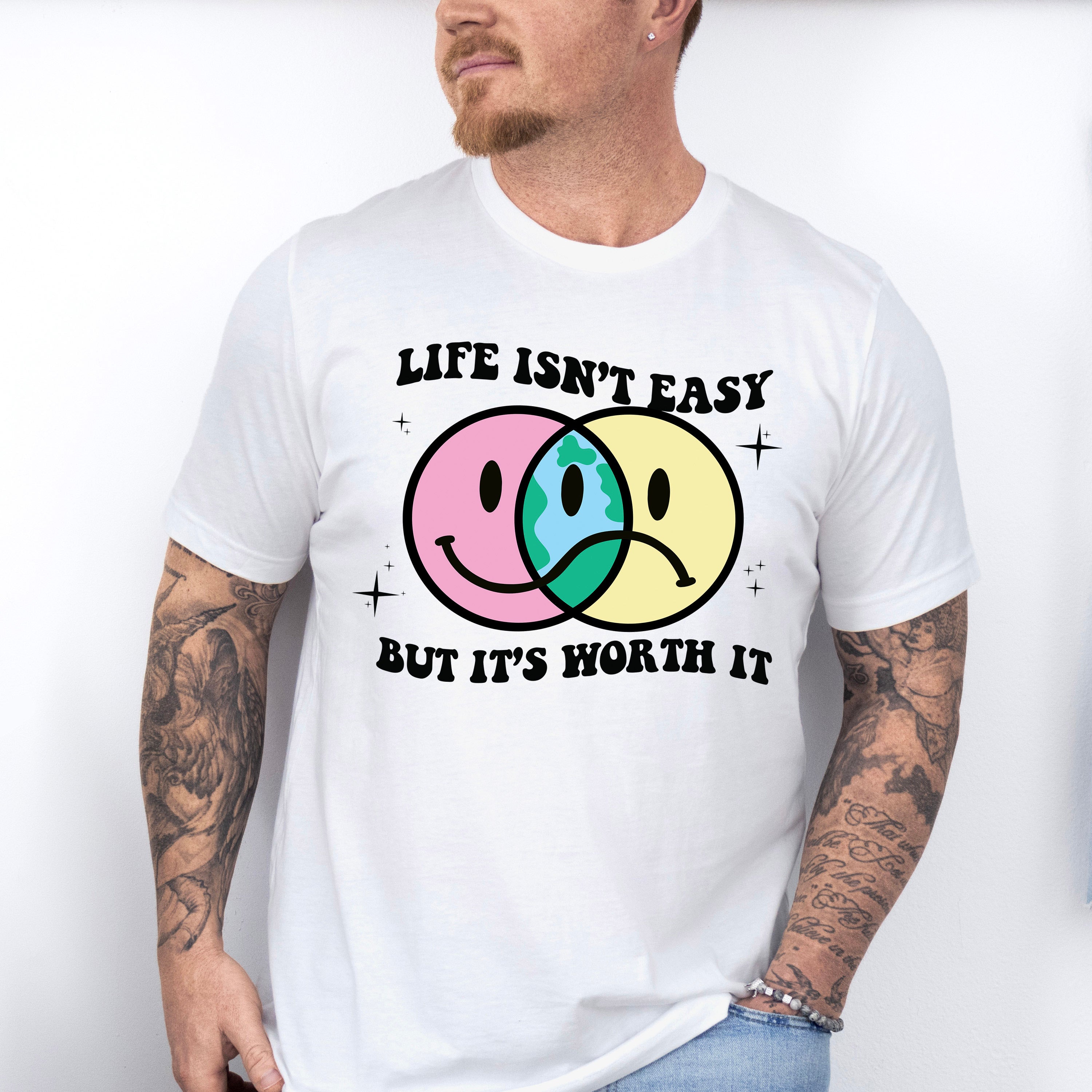 Life Isnt Easy But It's Worth It Good Vibes Theme T-shirt, Hoodie, Sweatshirt