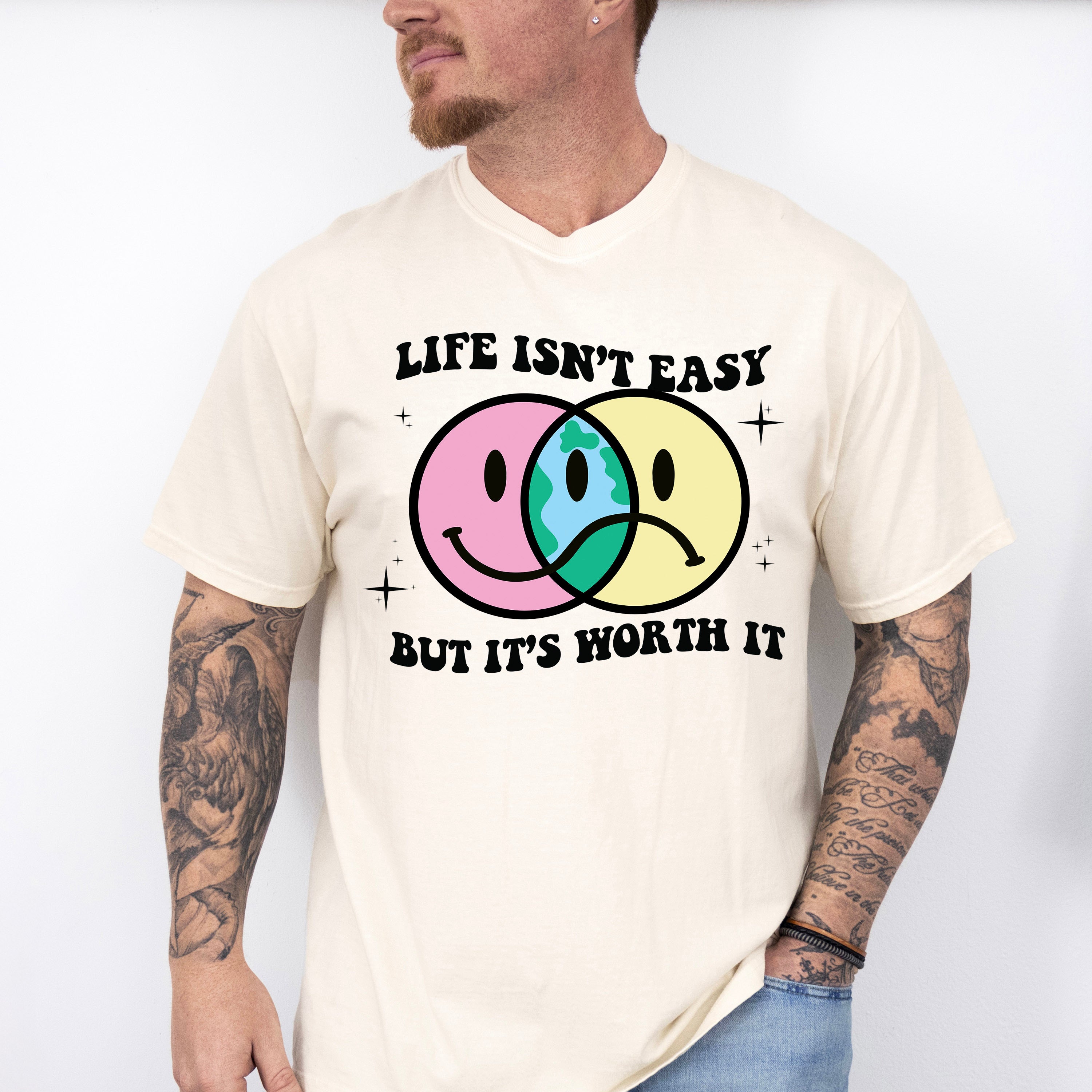 Life Isnt Easy But It's Worth It Good Vibes Theme T-shirt, Hoodie, Sweatshirt