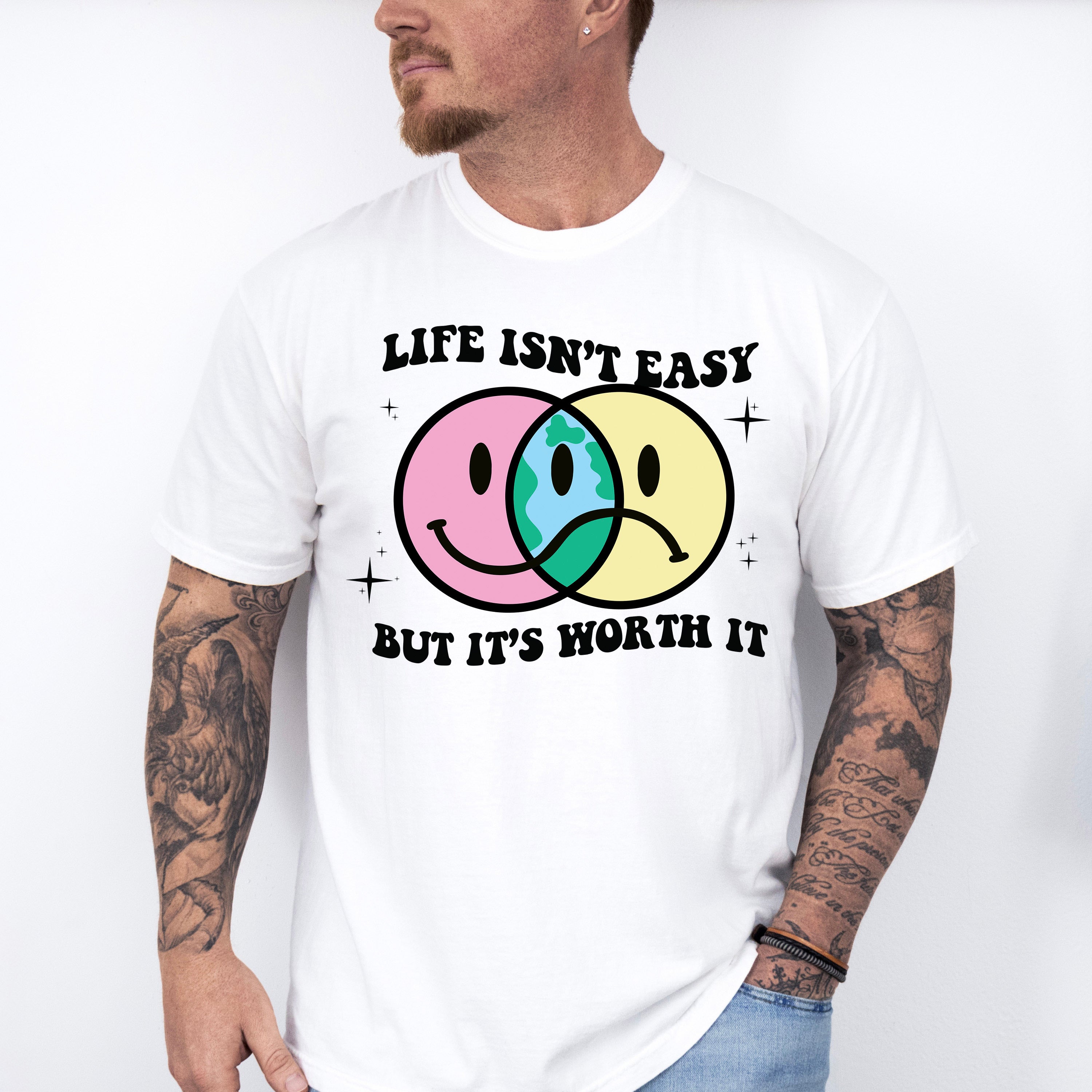 Life Isnt Easy But It's Worth It Good Vibes Theme T-shirt, Hoodie, Sweatshirt