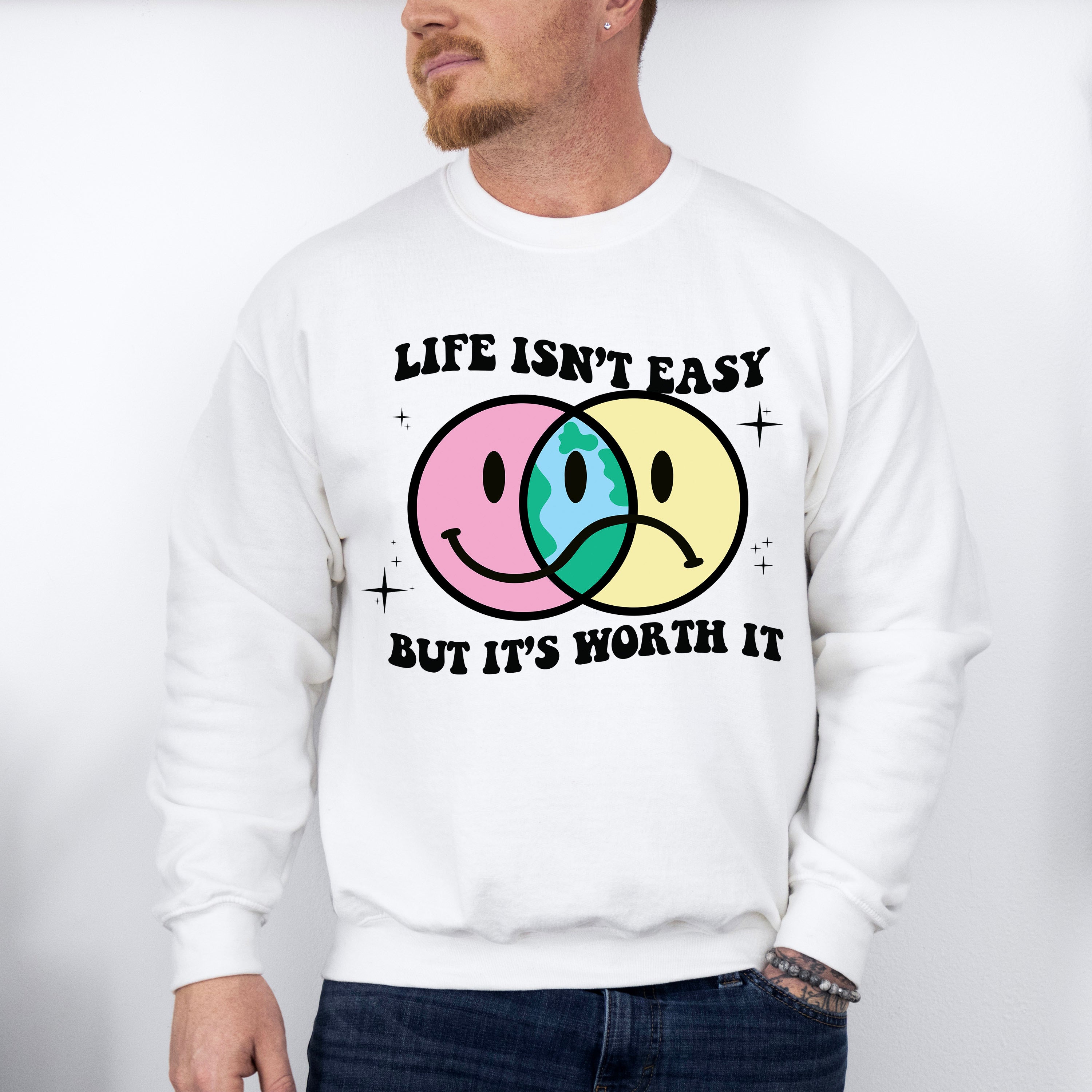 Life Isnt Easy But It's Worth It Good Vibes Theme T-shirt, Hoodie, Sweatshirt