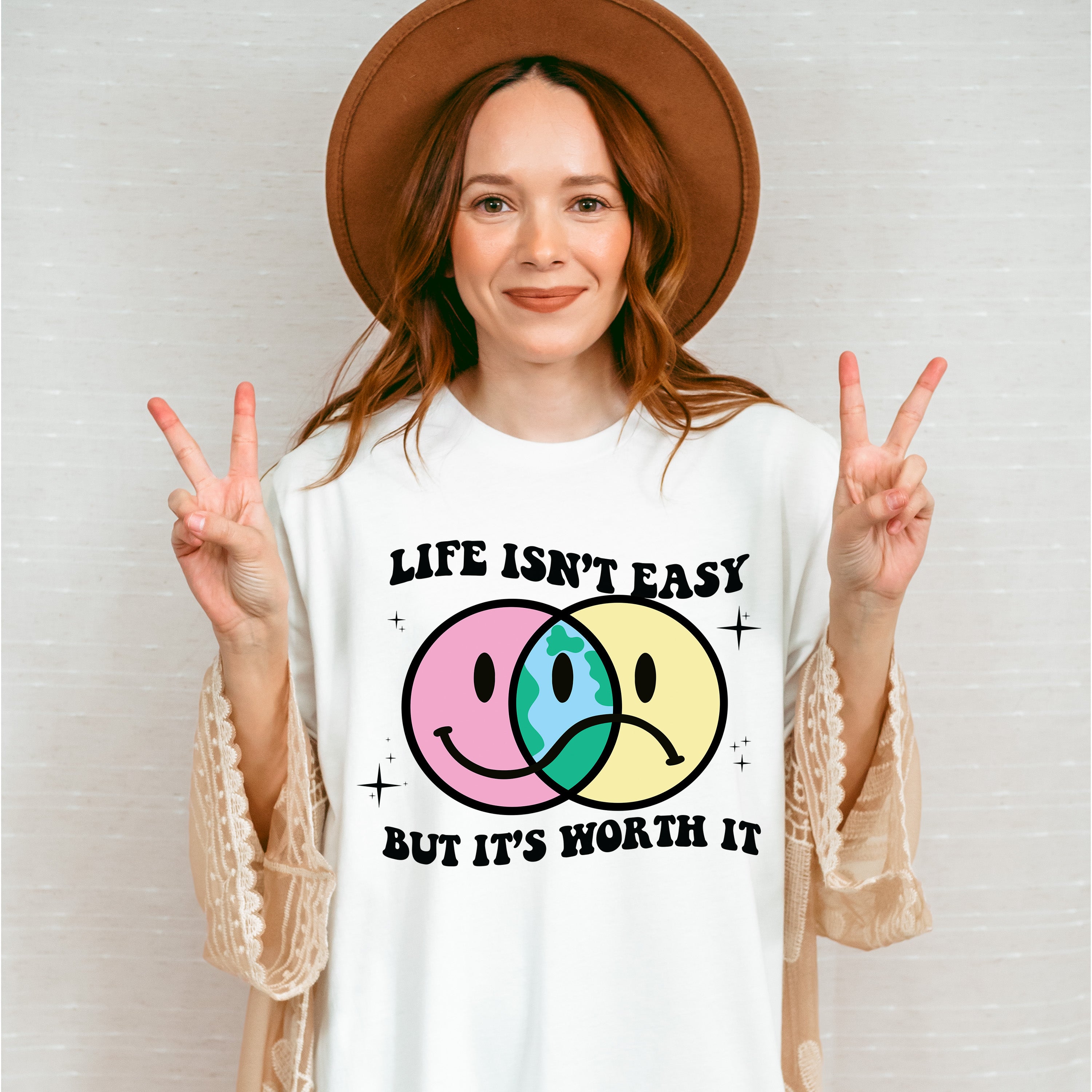 Life Isnt Easy But It's Worth It Good Vibes Theme T-shirt, Hoodie, Sweatshirt