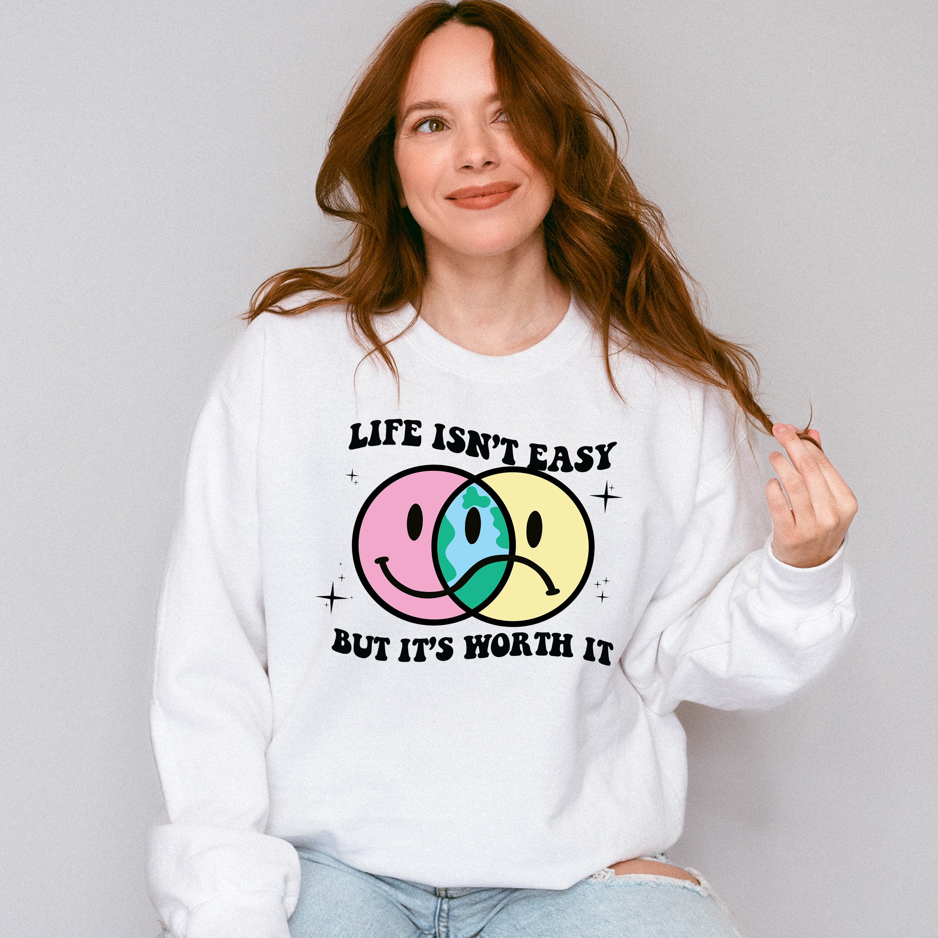 Life Isnt Easy But It's Worth It Good Vibes Theme T-shirt, Hoodie, Sweatshirt