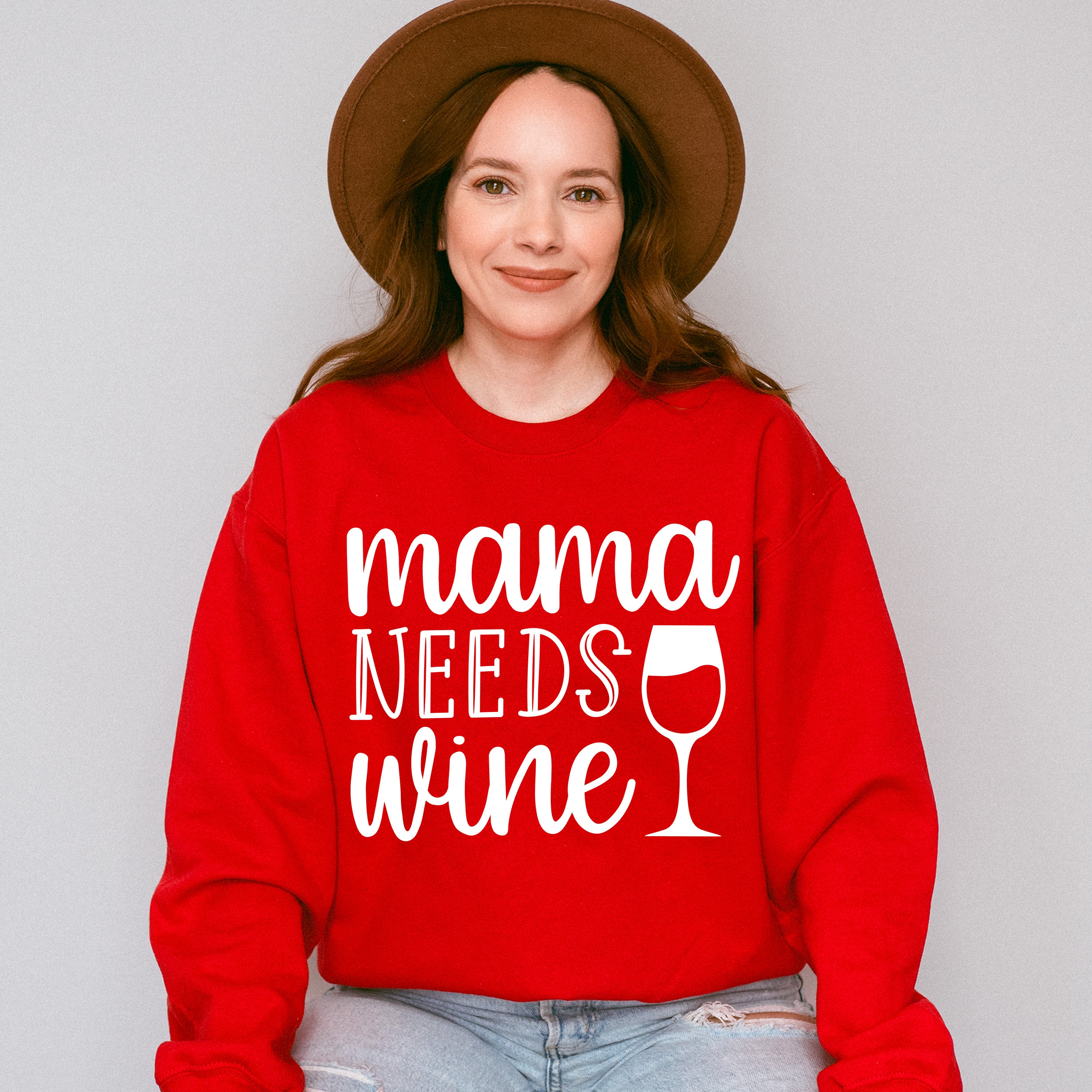 Mama Needs Wine Mother's Day Unisex Crewneck T-Shirt Sweatshirt Hoodie