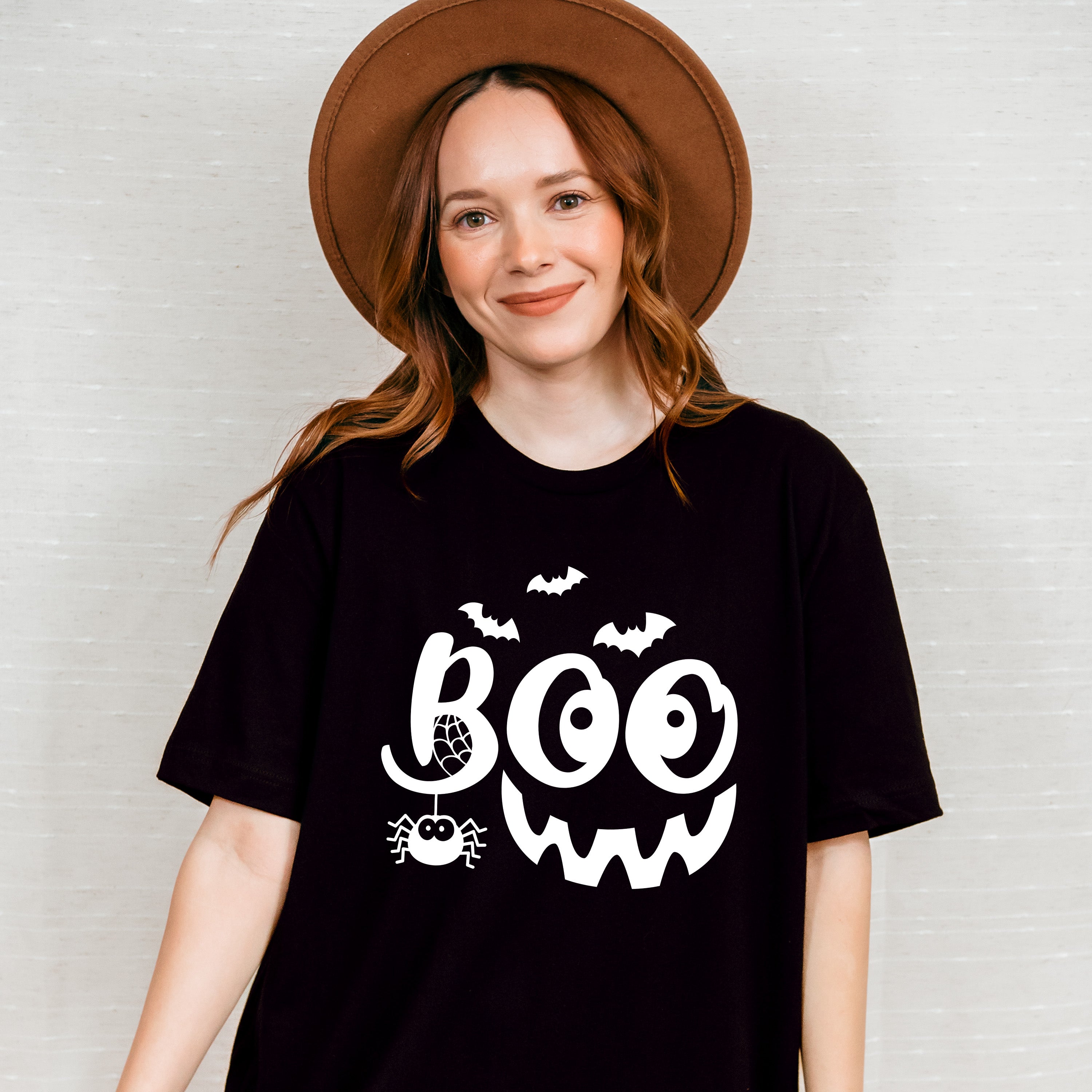 Halloween Boo pumpkin smile face design - Halloween Unisex Crewneck T-Shirt Sweatshirt Hoodie