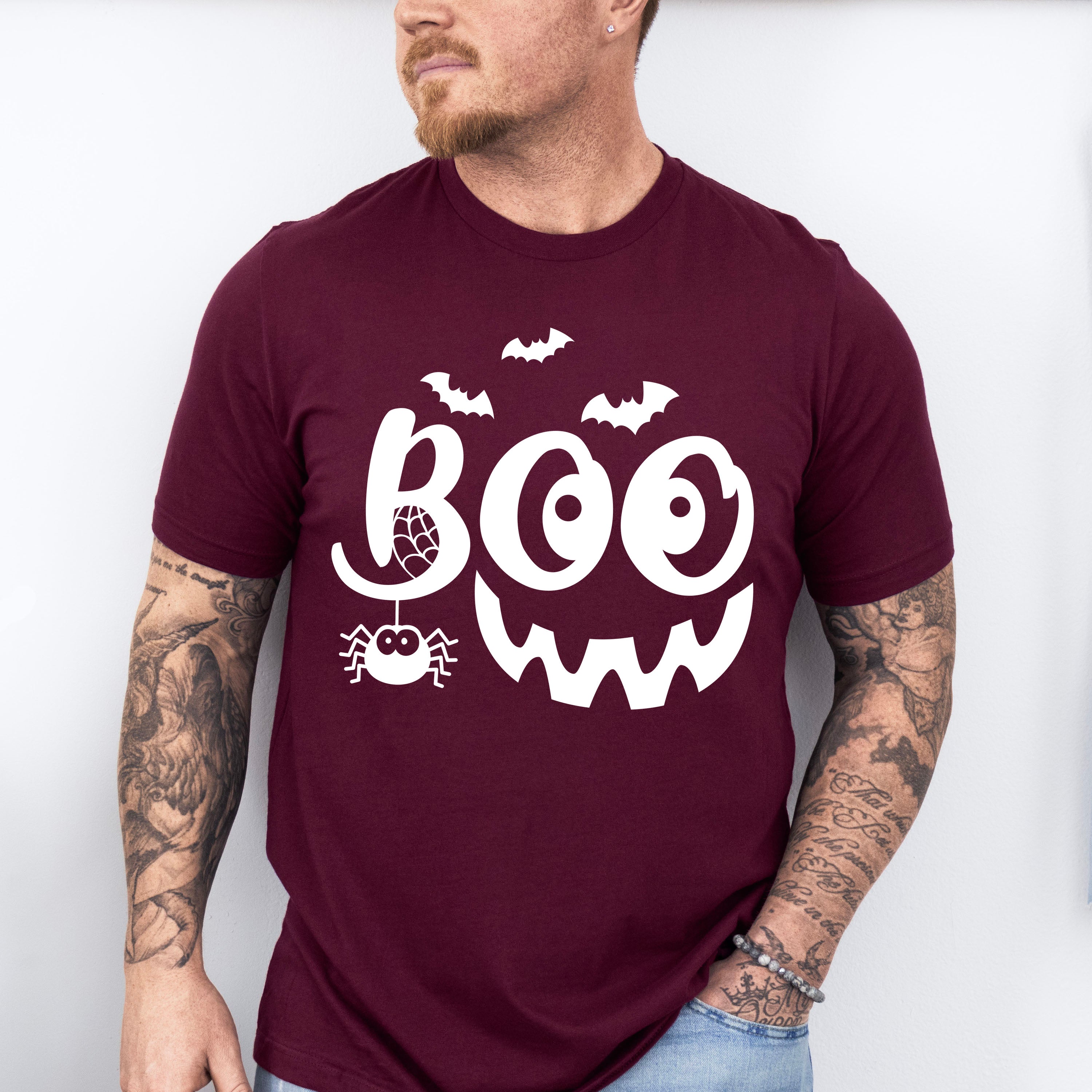 Halloween Boo pumpkin smile face design - Halloween Unisex Crewneck T-Shirt Sweatshirt Hoodie
