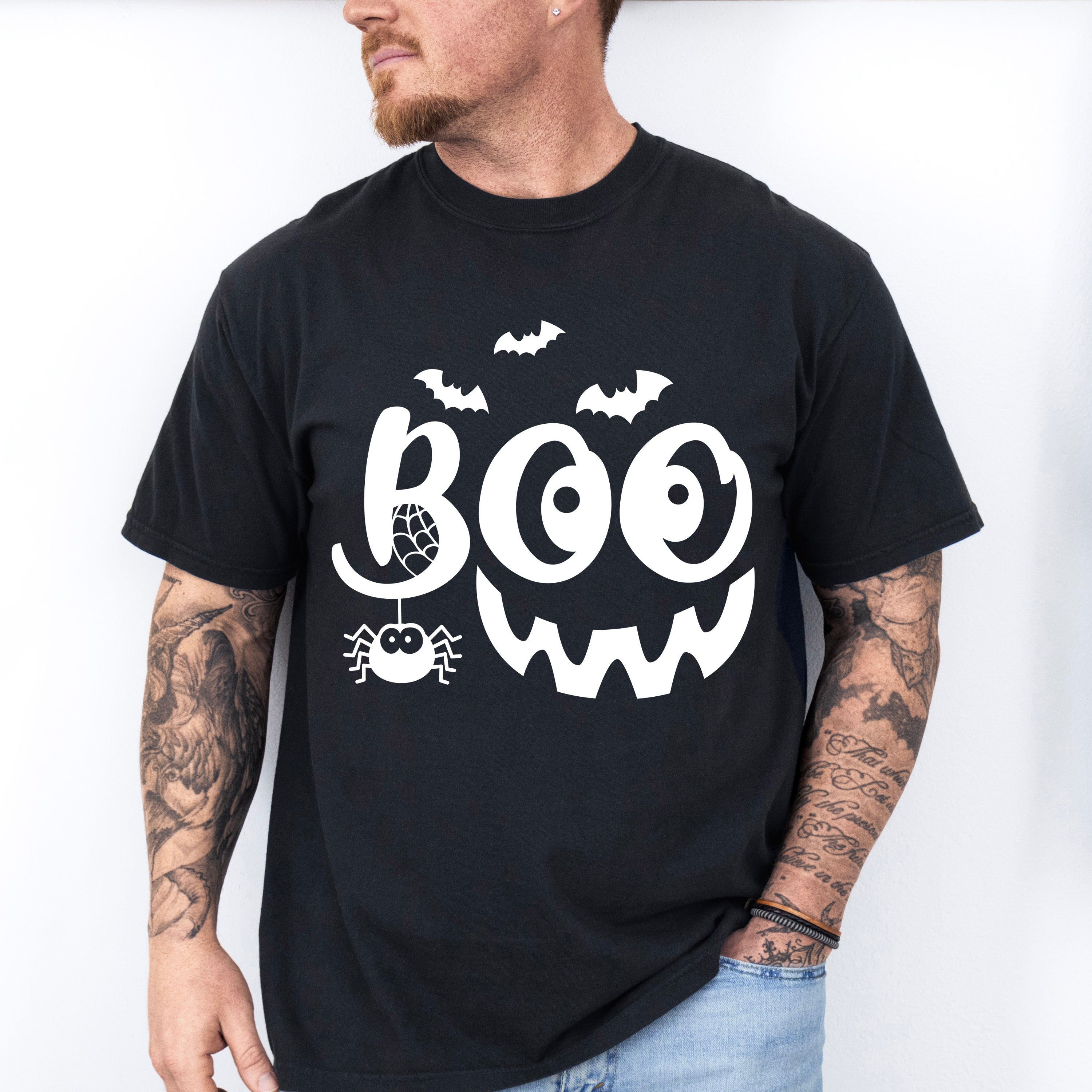 Halloween Boo pumpkin smile face design - Halloween Unisex Crewneck T-Shirt Sweatshirt Hoodie