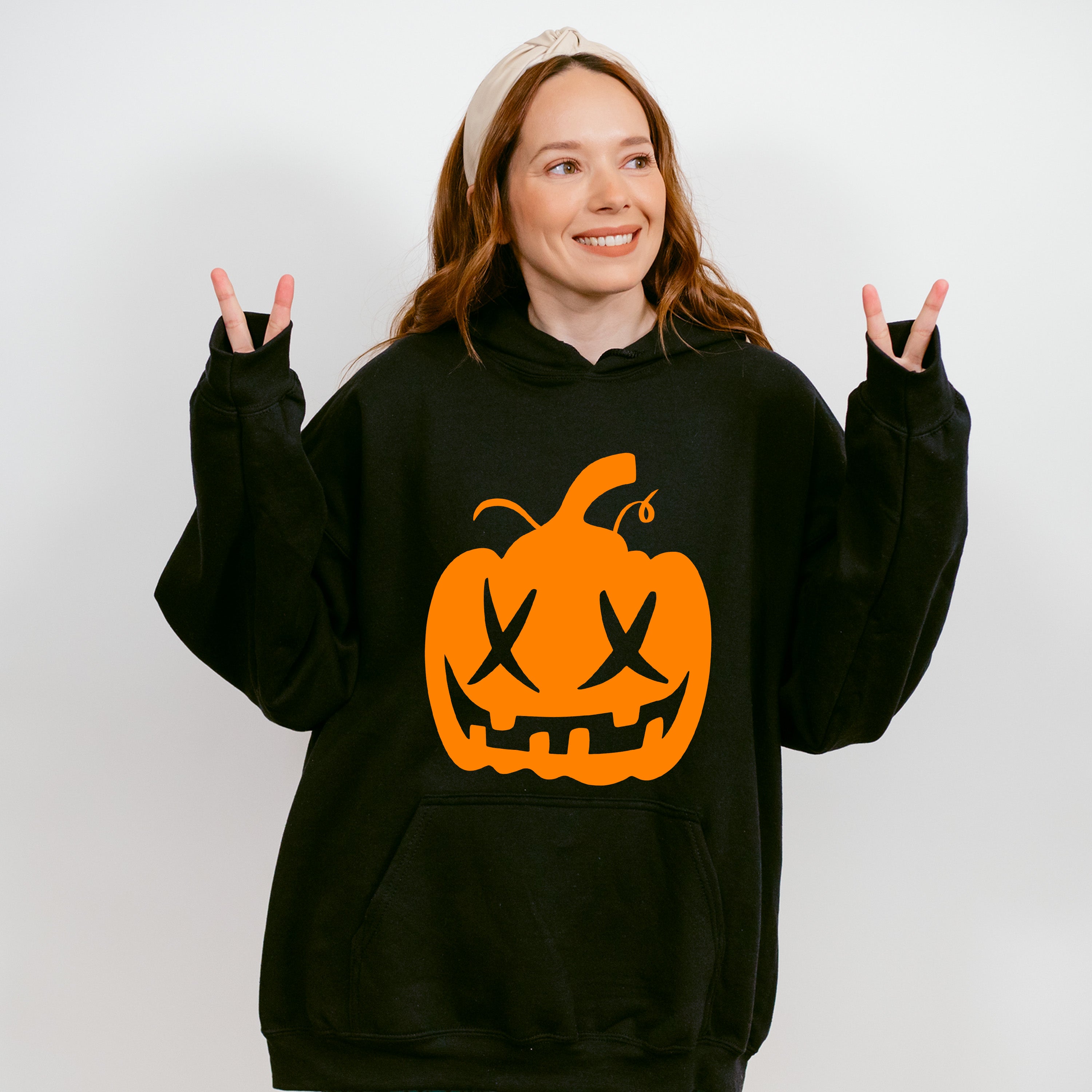 Orange Pumpkin Design - Halloween Unisex Crewneck T-Shirt Sweatshirt Hoodie