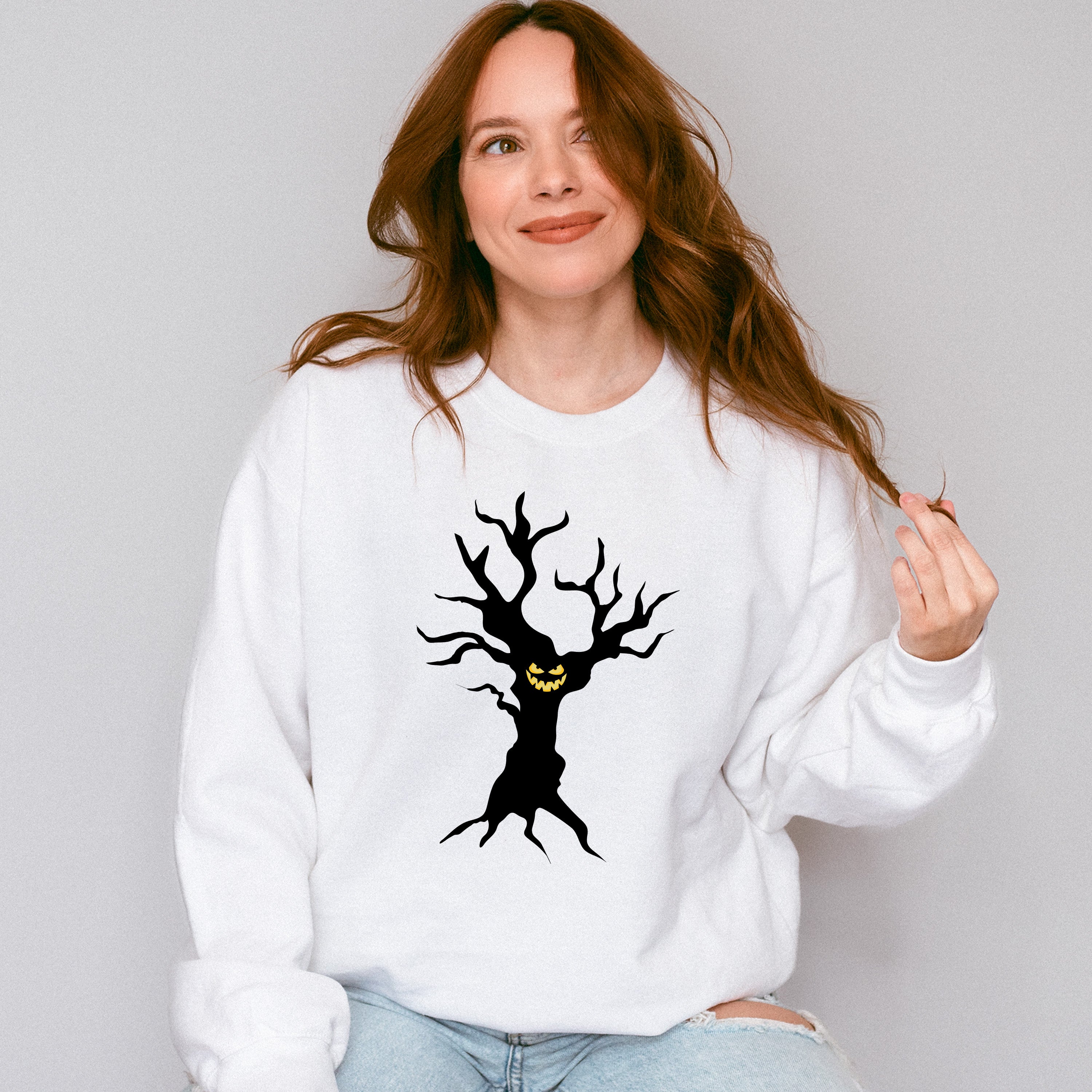 Halloween Tree Design - Halloween Unisex Crewneck T-Shirt Sweatshirt Hoodie
