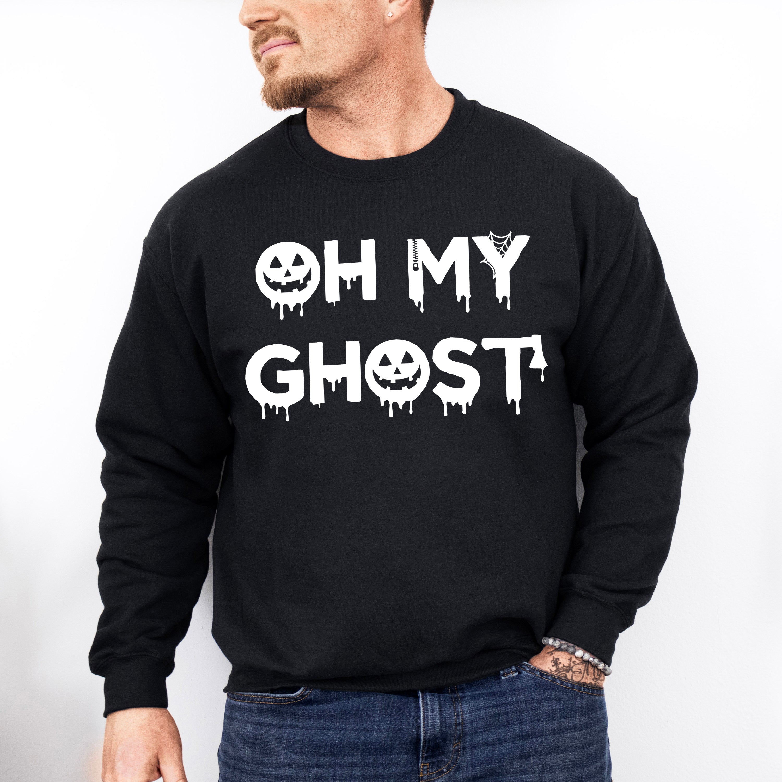 Oh My Ghost Design - Halloween Unisex Crewneck T-Shirt Sweatshirt Hoodie