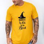 Baddest Witch On The Block Design - Halloween Unisex Crewneck T-Shirt Sweatshirt Hoodie