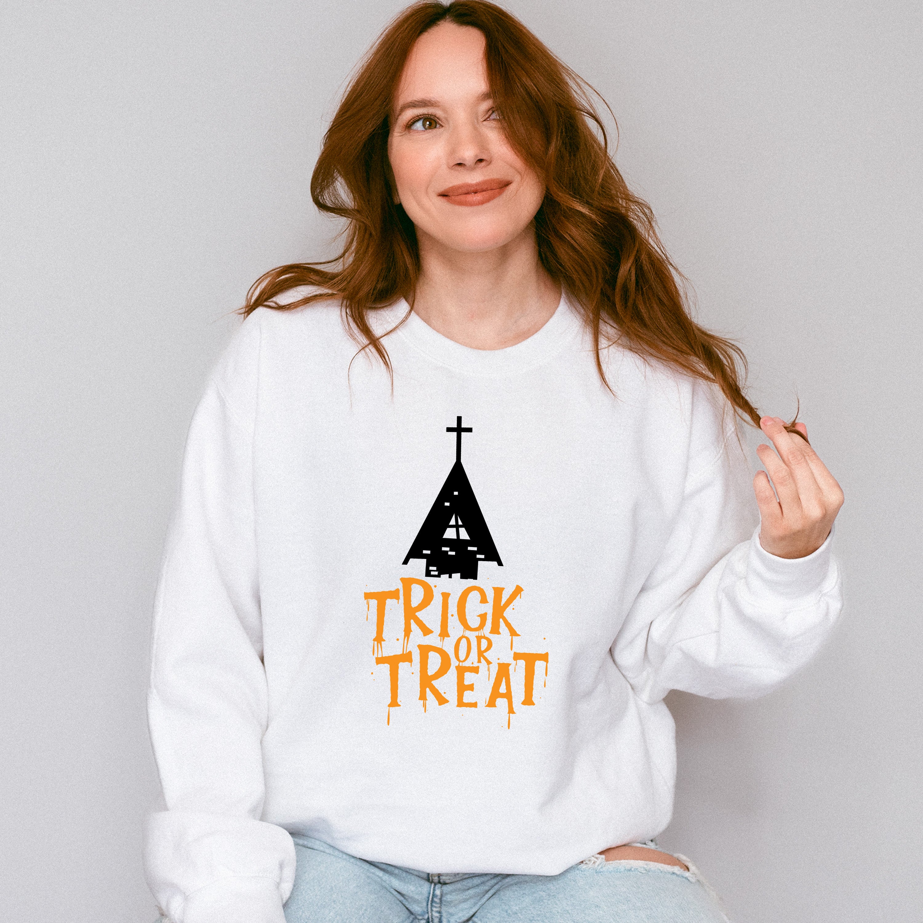 Trick or Treat Design - Halloween Unisex Crewneck T-Shirt Sweatshirt Hoodie