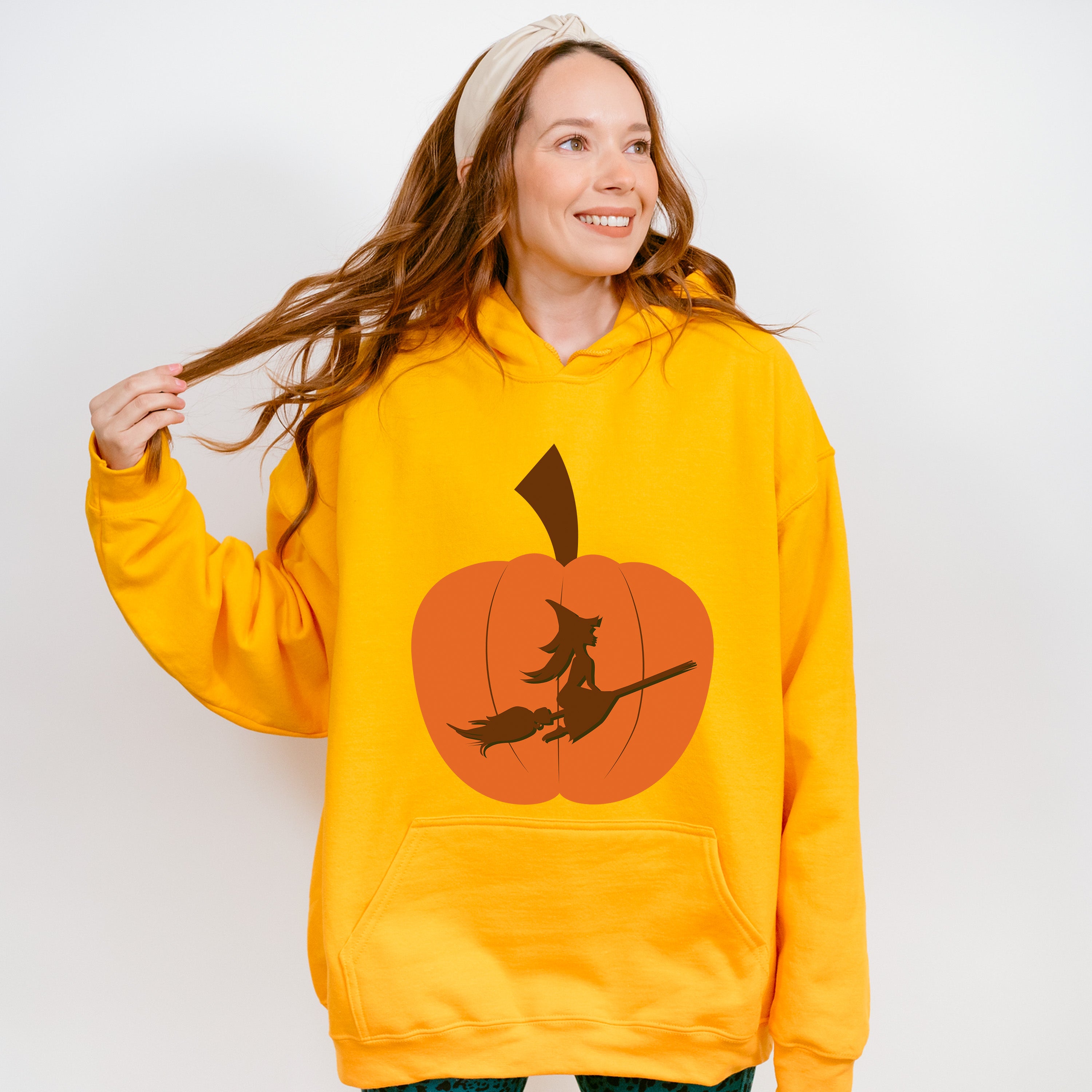 Pumpkin Witch Design - Halloween Unisex Crewneck T-Shirt Sweatshirt Hoodie