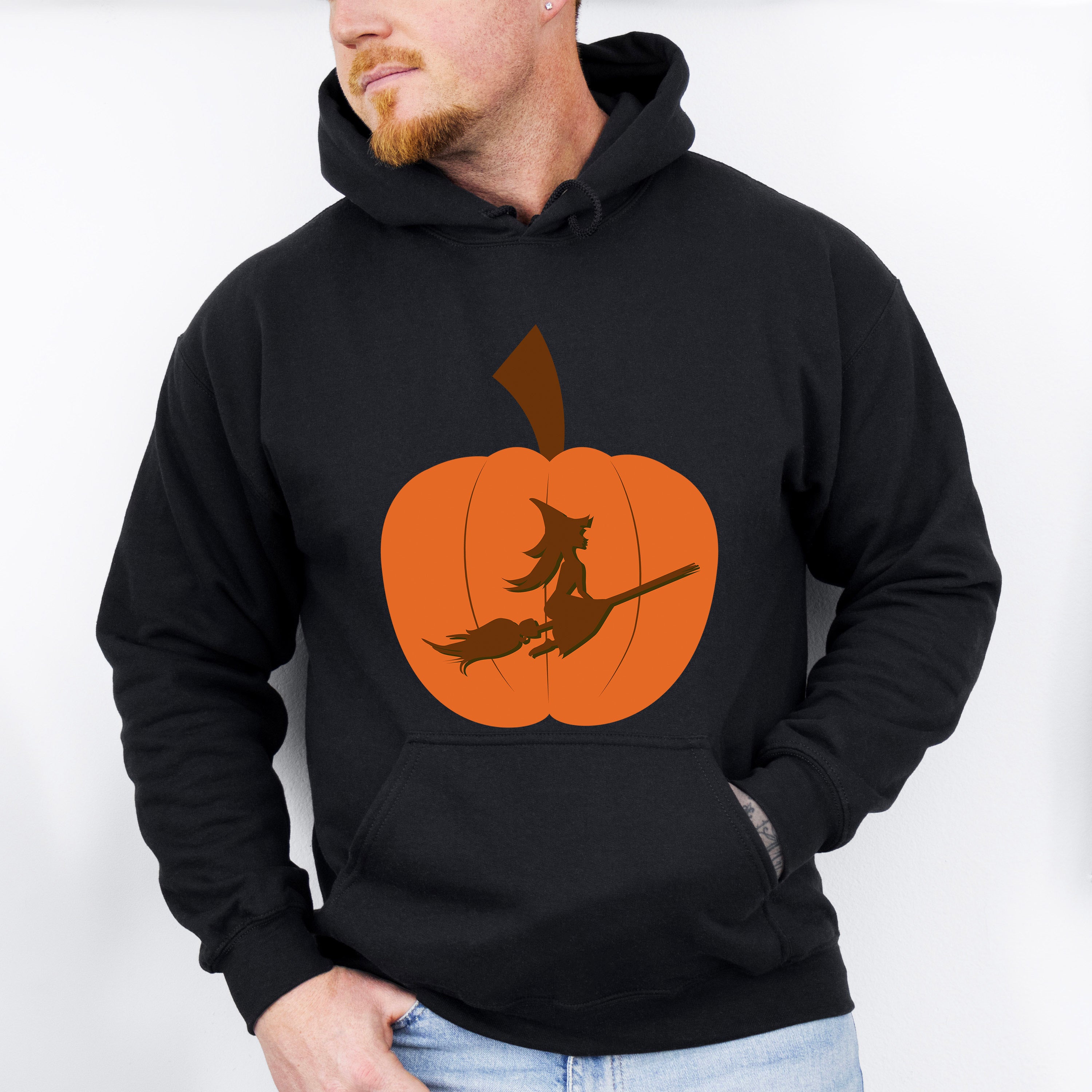 Pumpkin Witch Design - Halloween Unisex Crewneck T-Shirt Sweatshirt Hoodie