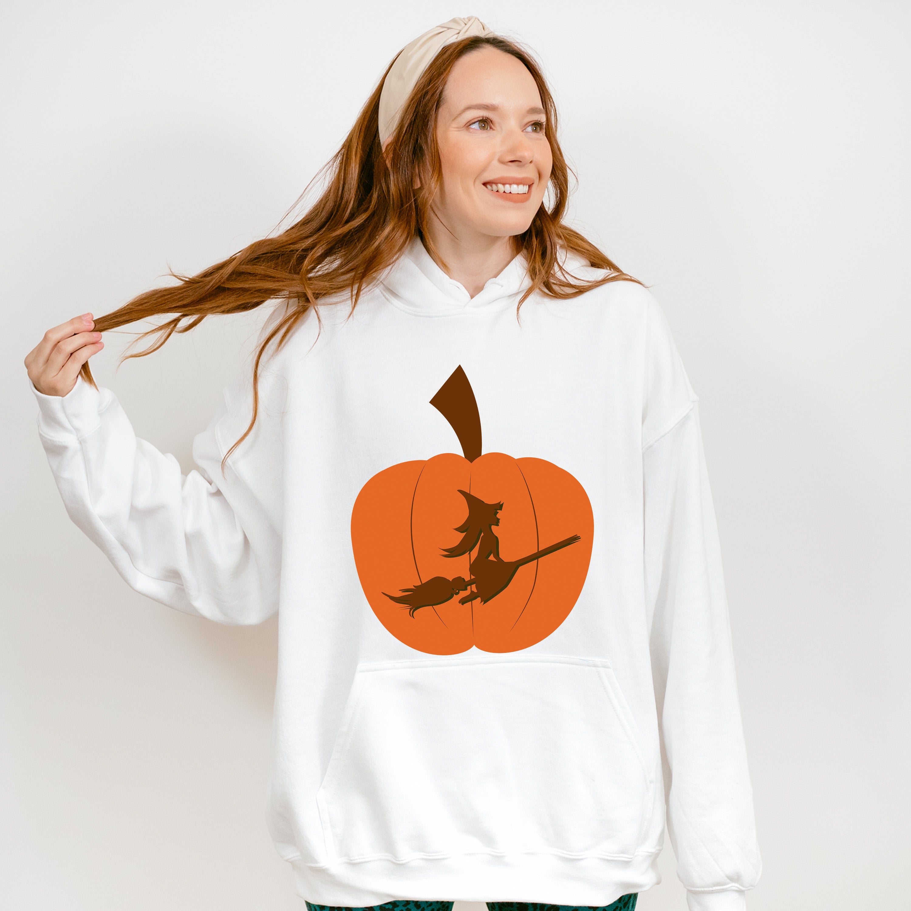 Pumpkin Witch Design - Halloween Unisex Crewneck T-Shirt Sweatshirt Hoodie