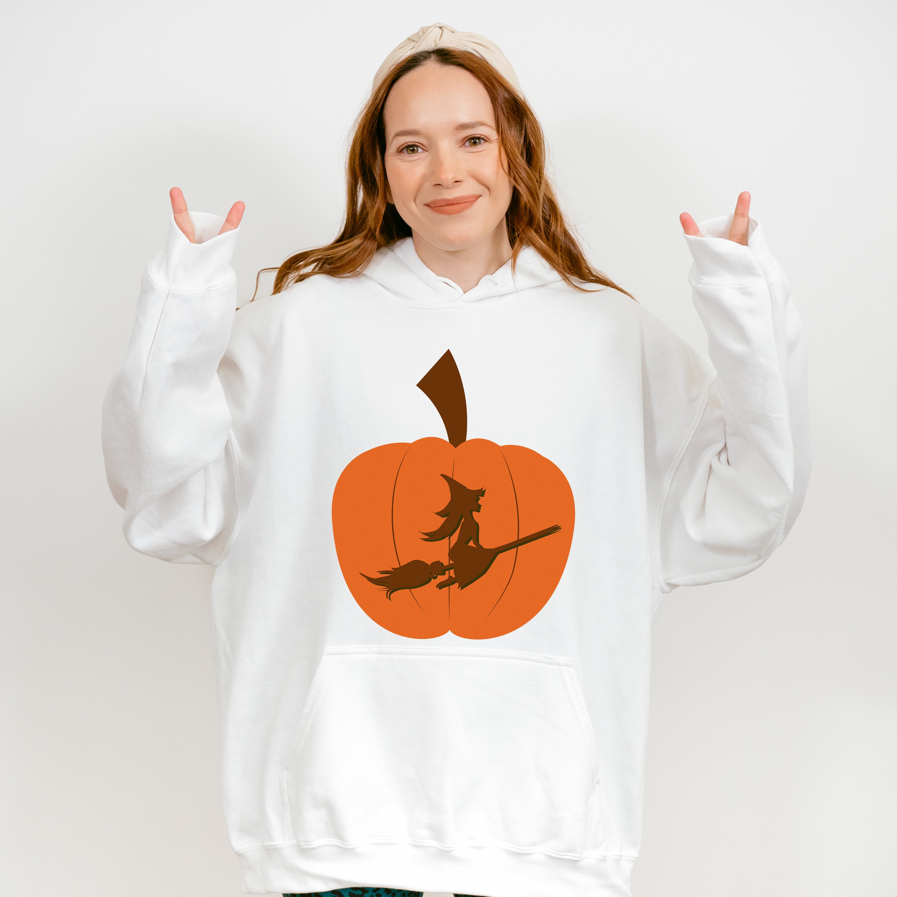 Pumpkin Witch Design - Halloween Unisex Crewneck T-Shirt Sweatshirt Hoodie