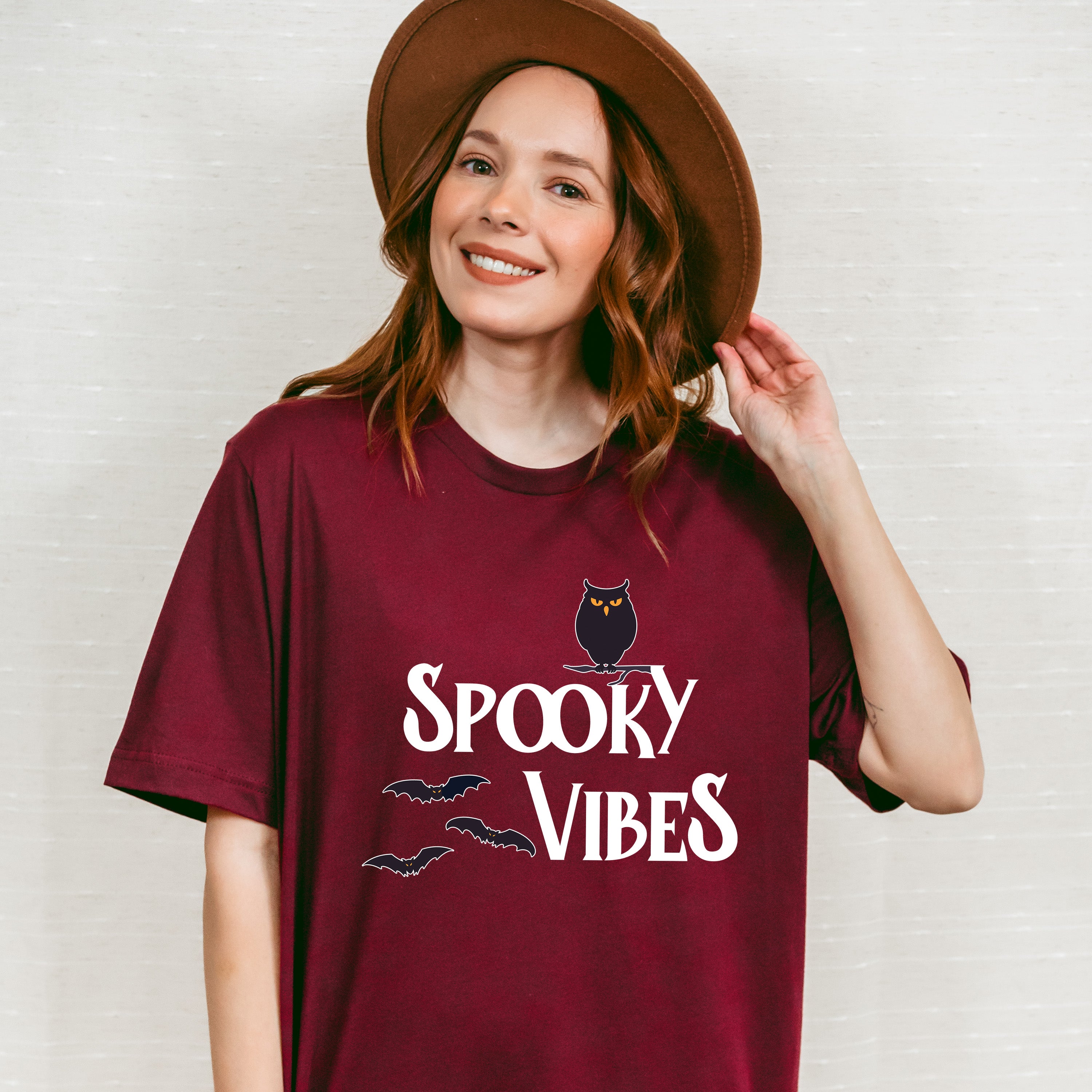 Spooky Vibes Design - Halloween Unisex Crewneck T-Shirt Sweatshirt Hoodie