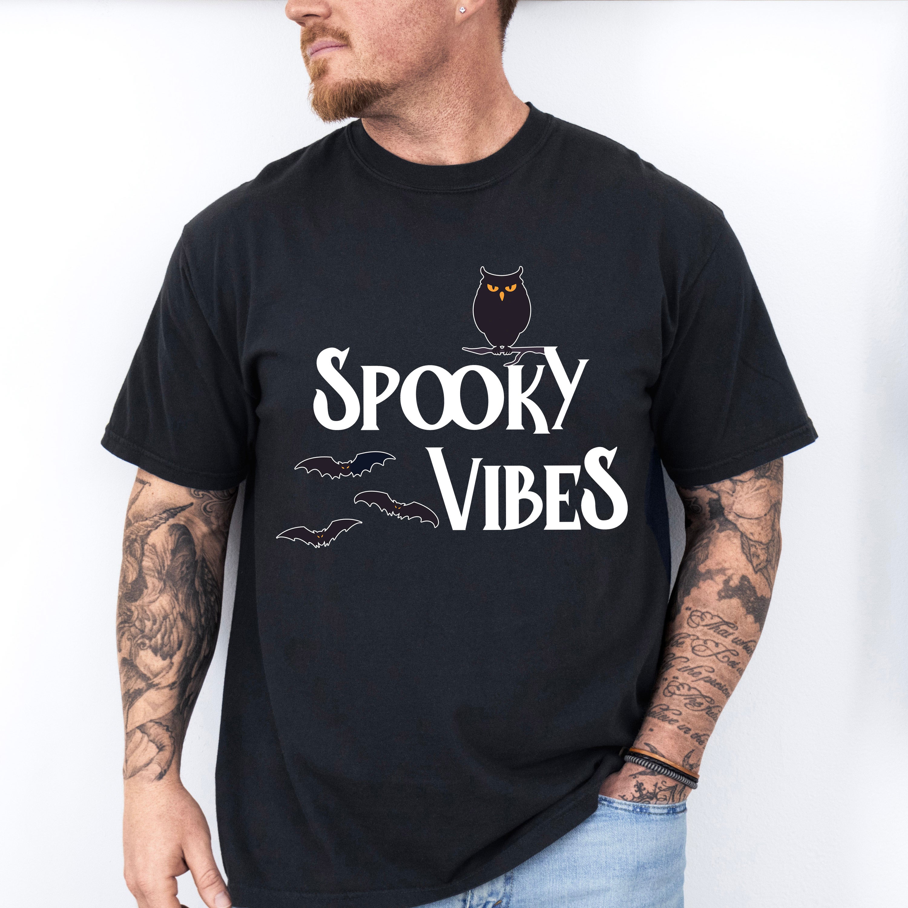 Spooky Vibes Design - Halloween Unisex Crewneck T-Shirt Sweatshirt Hoodie