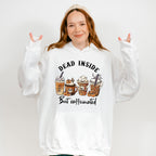 Dead Inside But Coffeinated Design - Halloween Unisex Crewneck T-Shirt Sweatshirt Hoodie