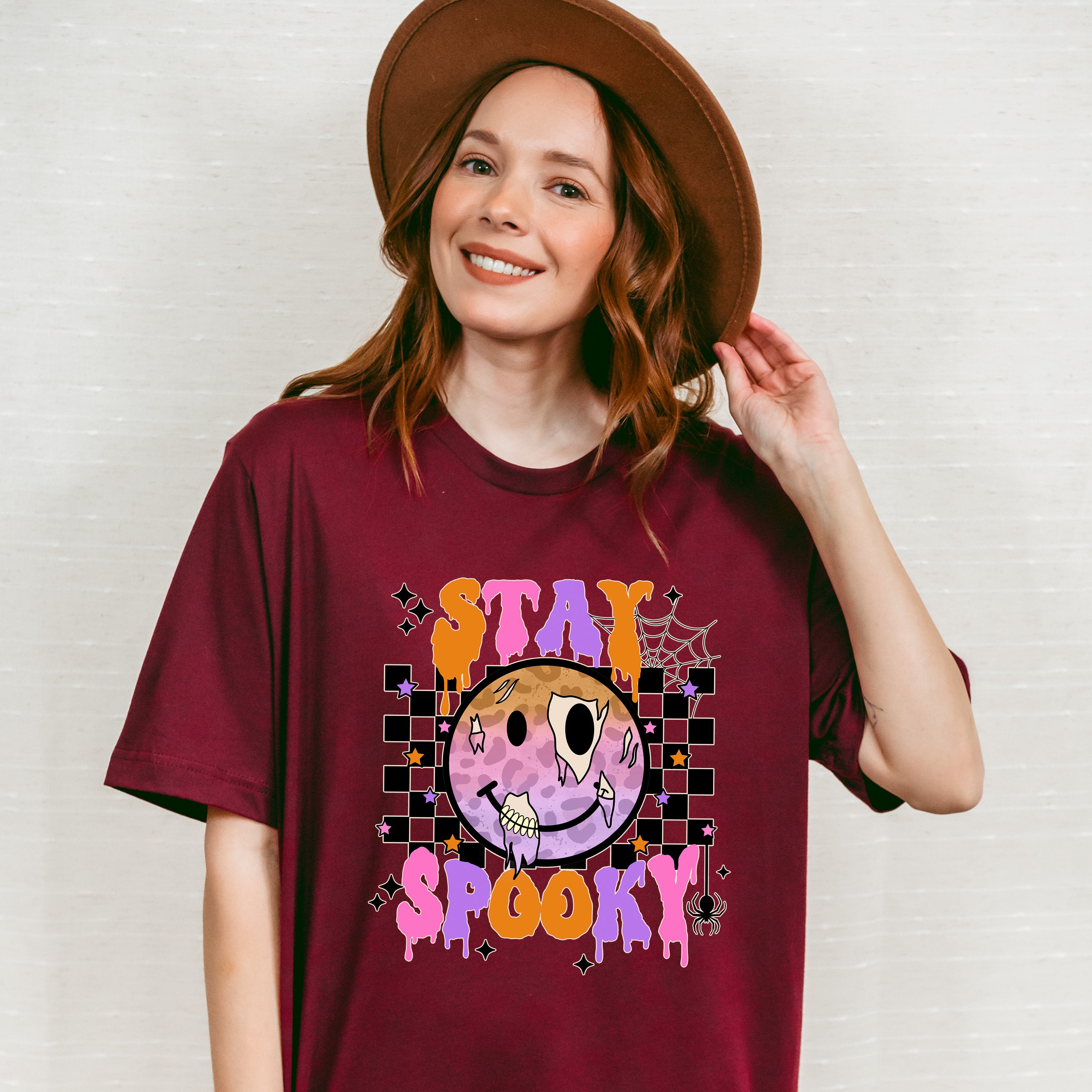 Stay Spooky Face  Design - Halloween Unisex Crewneck T-Shirt Sweatshirt Hoodie