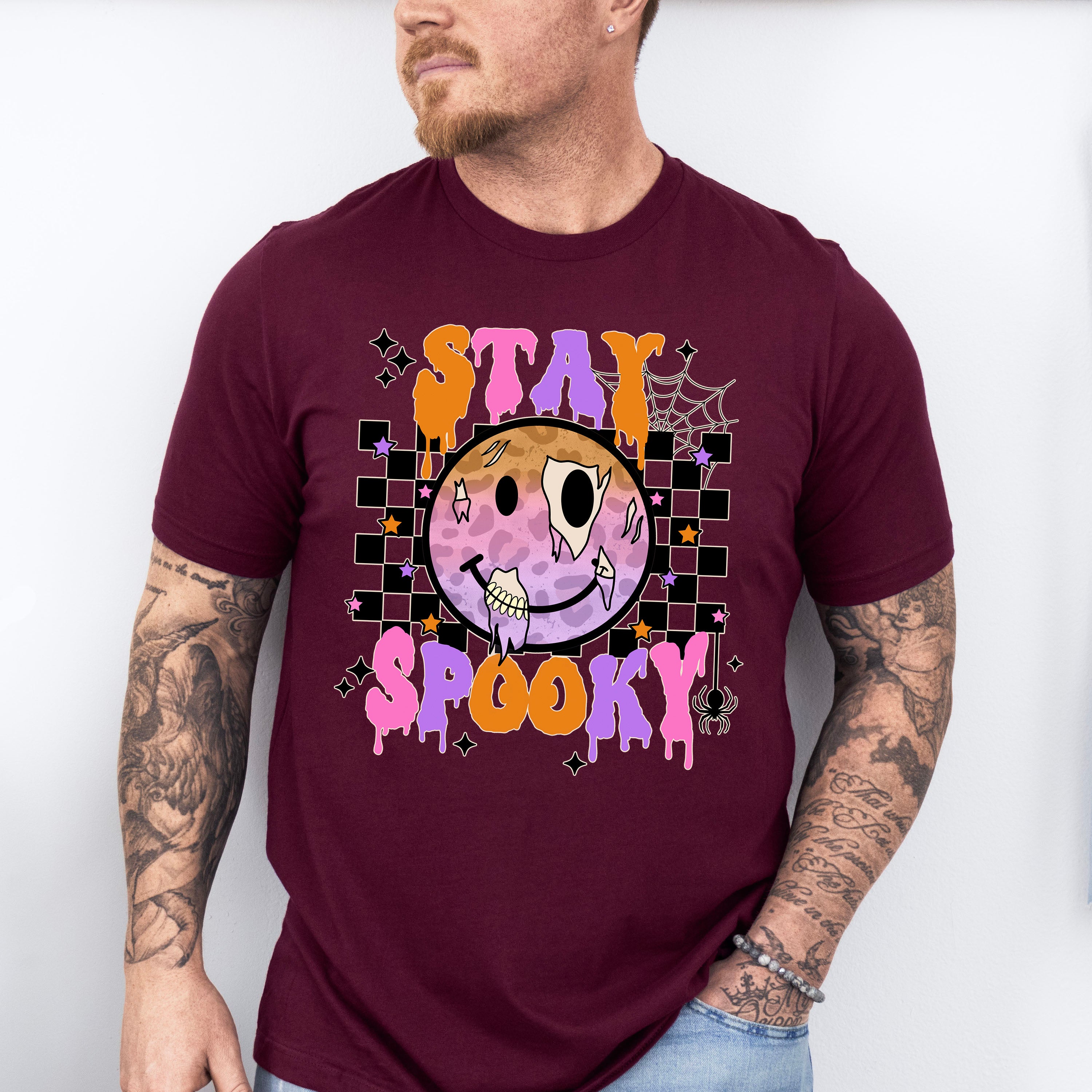 Stay Spooky Face  Design - Halloween Unisex Crewneck T-Shirt Sweatshirt Hoodie