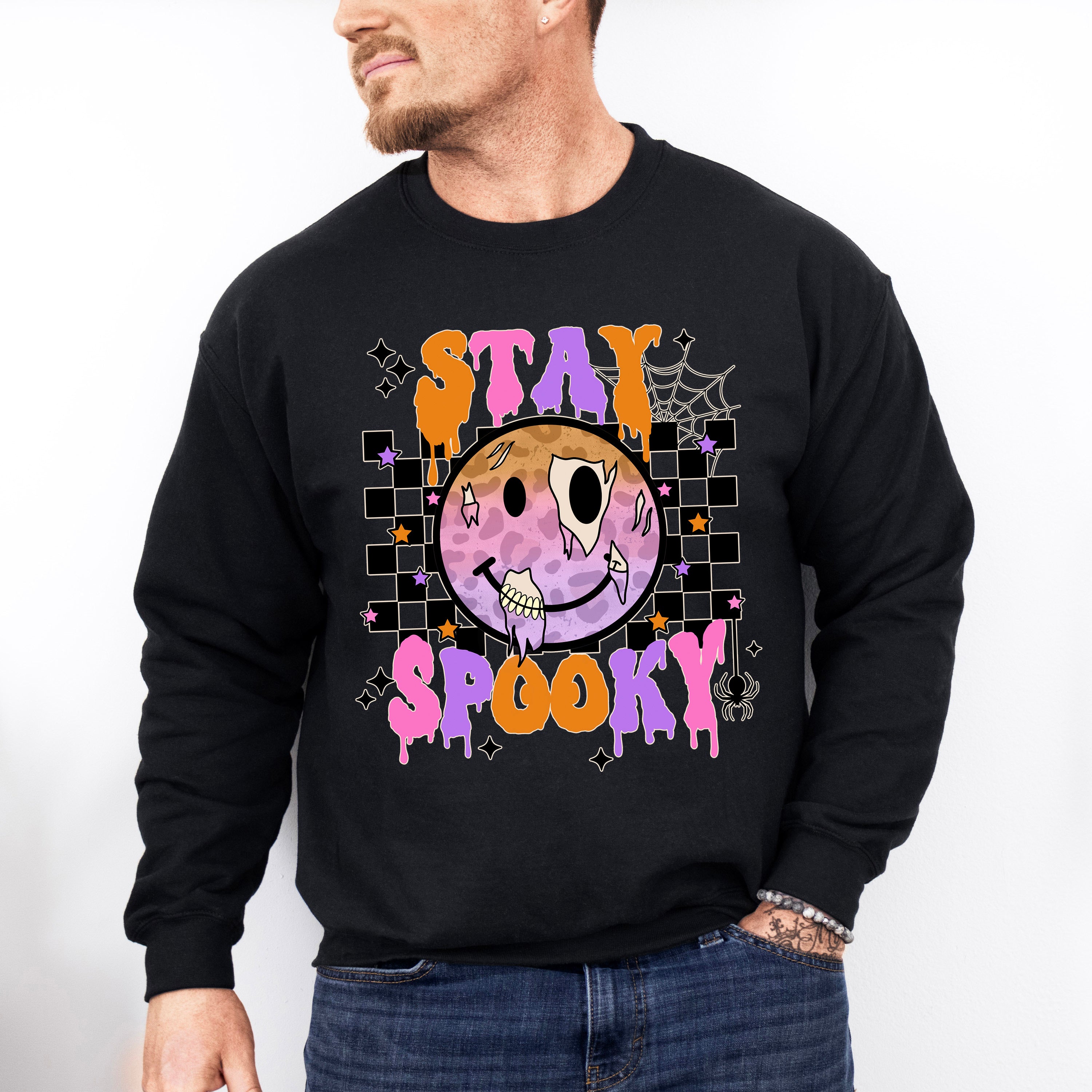 Stay Spooky Face  Design - Halloween Unisex Crewneck T-Shirt Sweatshirt Hoodie