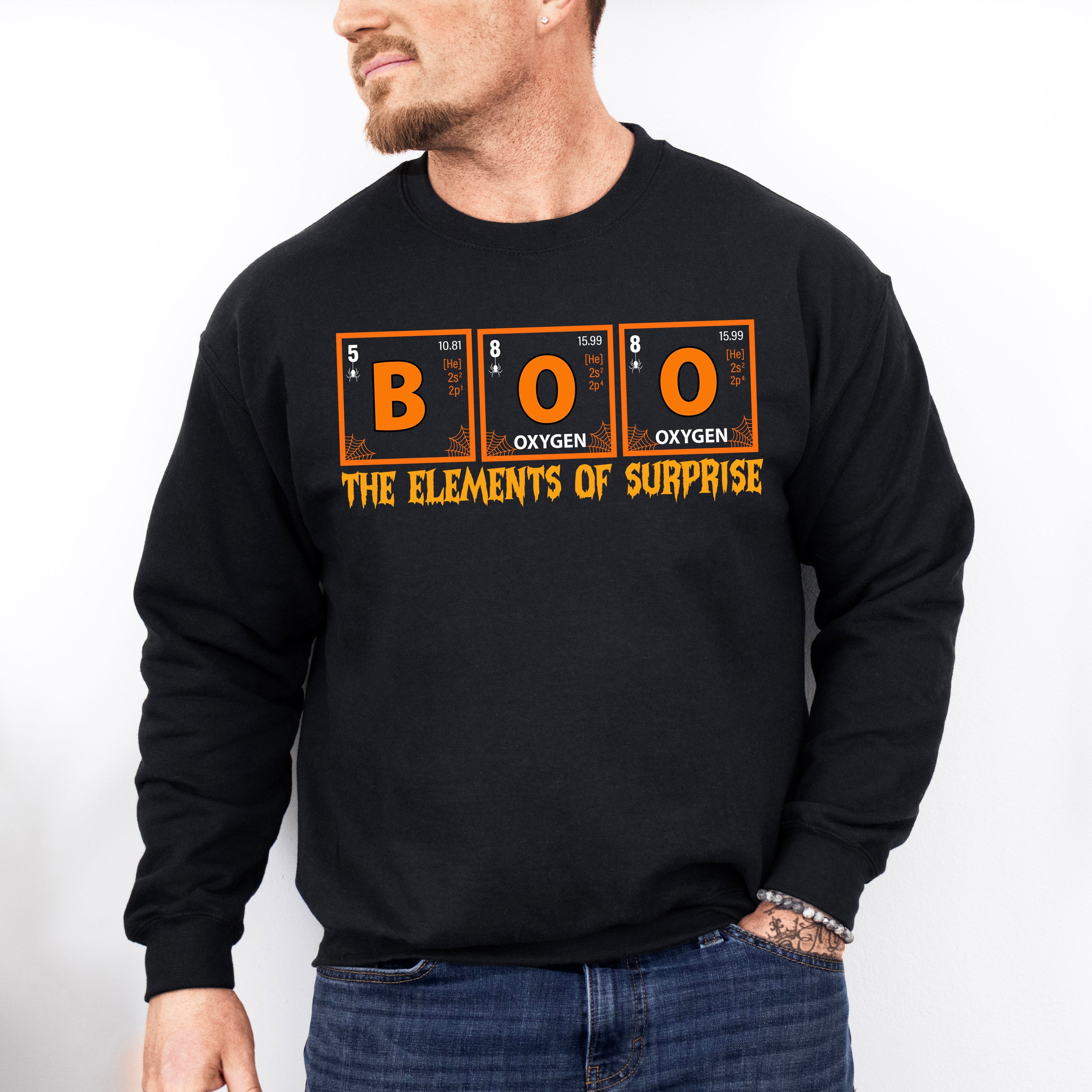 BOO The Elements Of Surprise Design - Halloween Unisex Crewneck T-Shirt Sweatshirt Hoodie
