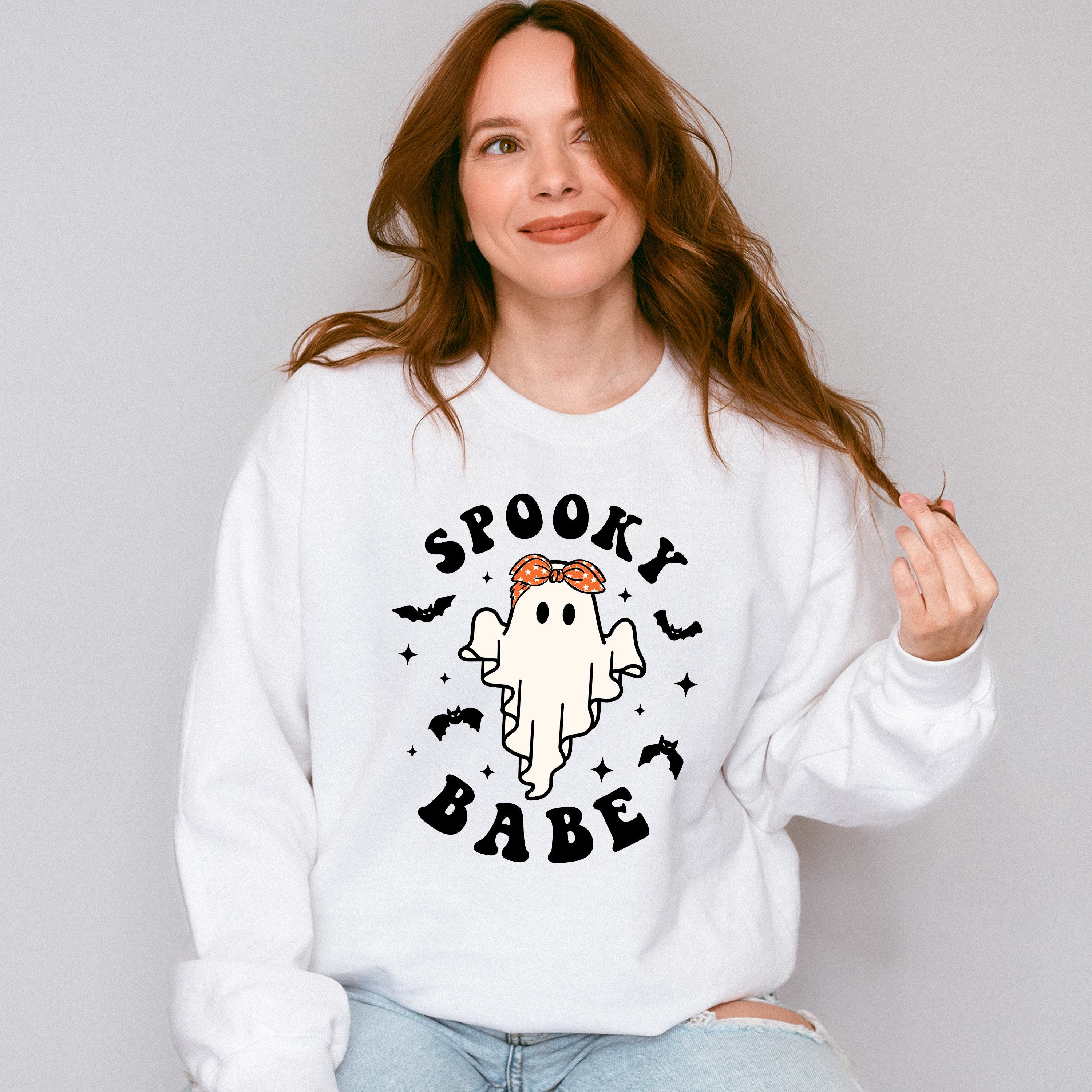 Spooky Babe Design - Halloween Unisex Crewneck T-Shirt Sweatshirt Hoodie