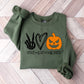 Halloween Peace Love Pumpkin Design - Halloween Unisex Crewneck T-Shirt Sweatshirt Hoodie