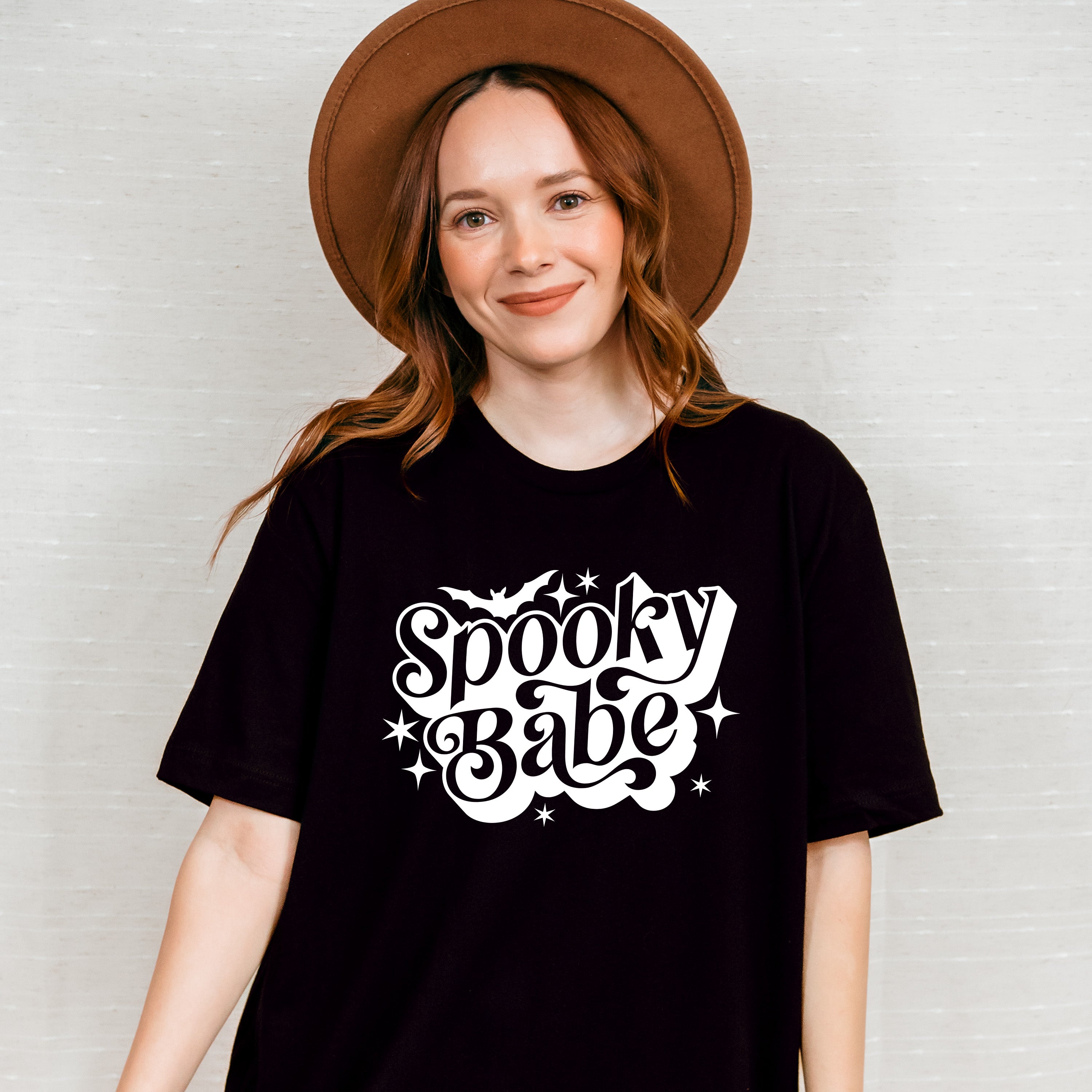 Halloween Spooky Bat Babe Design - Halloween Unisex Crewneck T-Shirt Sweatshirt Hoodie