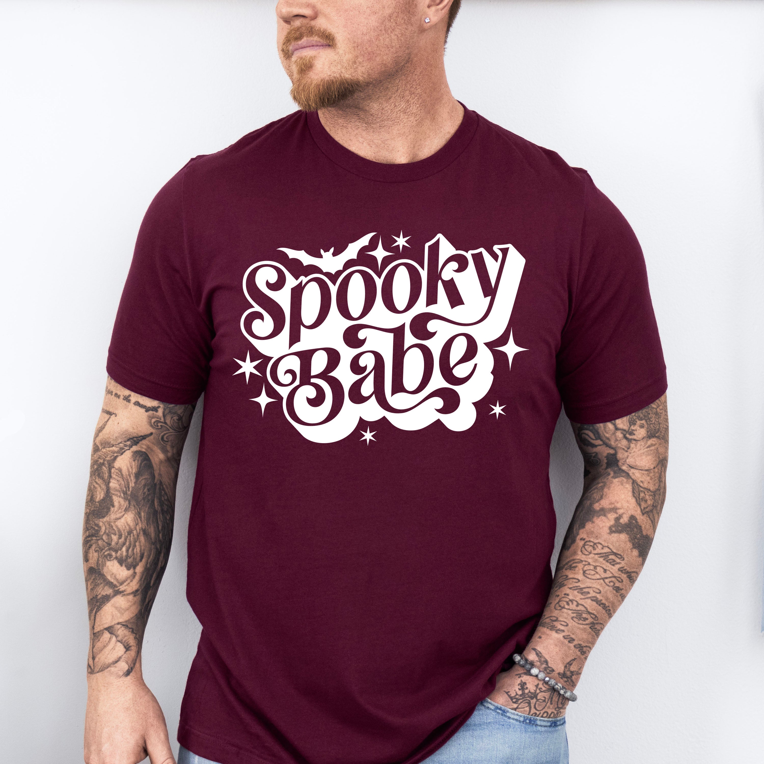 Halloween Spooky Bat Babe Design - Halloween Unisex Crewneck T-Shirt Sweatshirt Hoodie