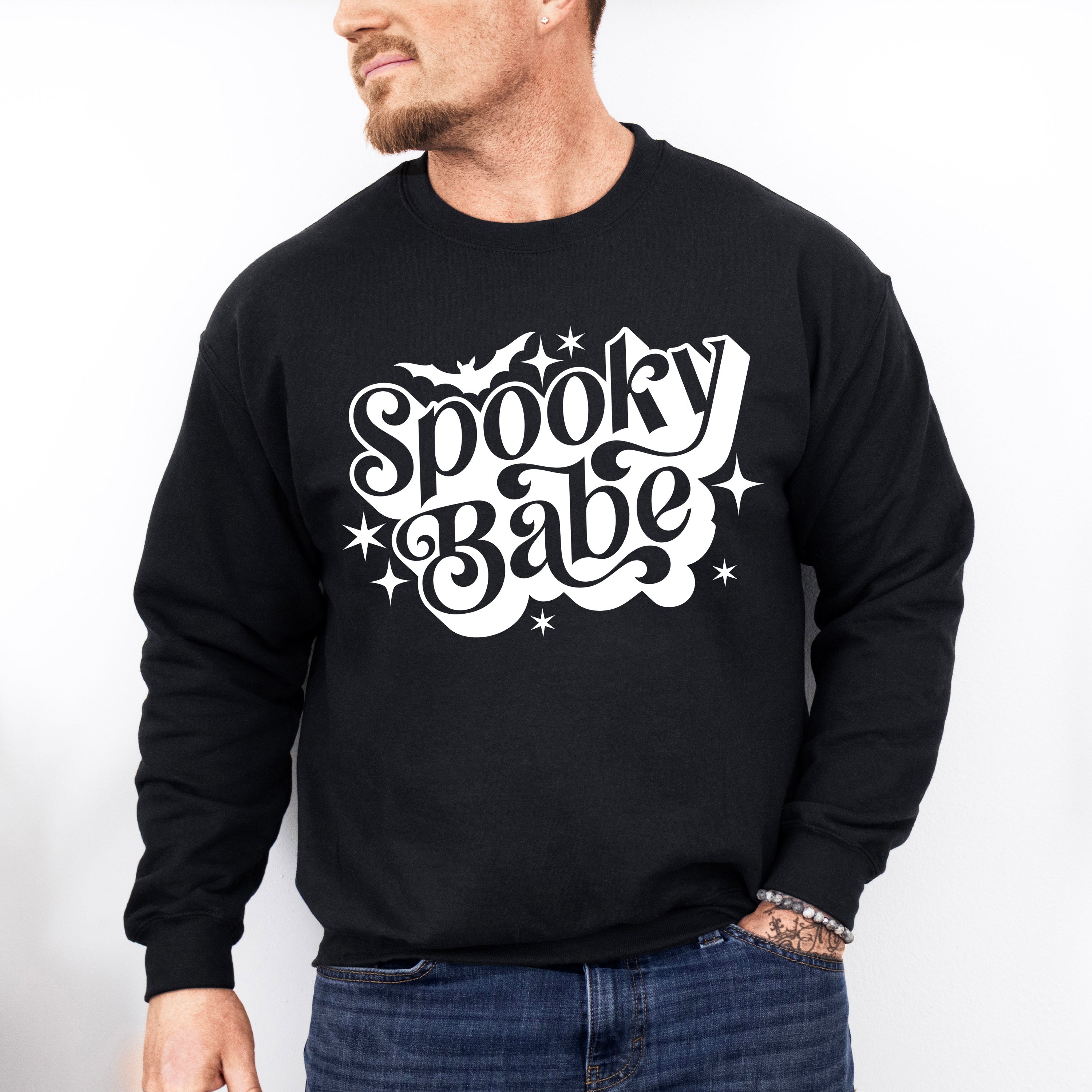 Halloween Spooky Bat Babe Design - Halloween Unisex Crewneck T-Shirt Sweatshirt Hoodie