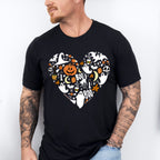 Halloween Heart Boo Pumpkin Design - Halloween Unisex Crewneck T-Shirt Sweatshirt Hoodie