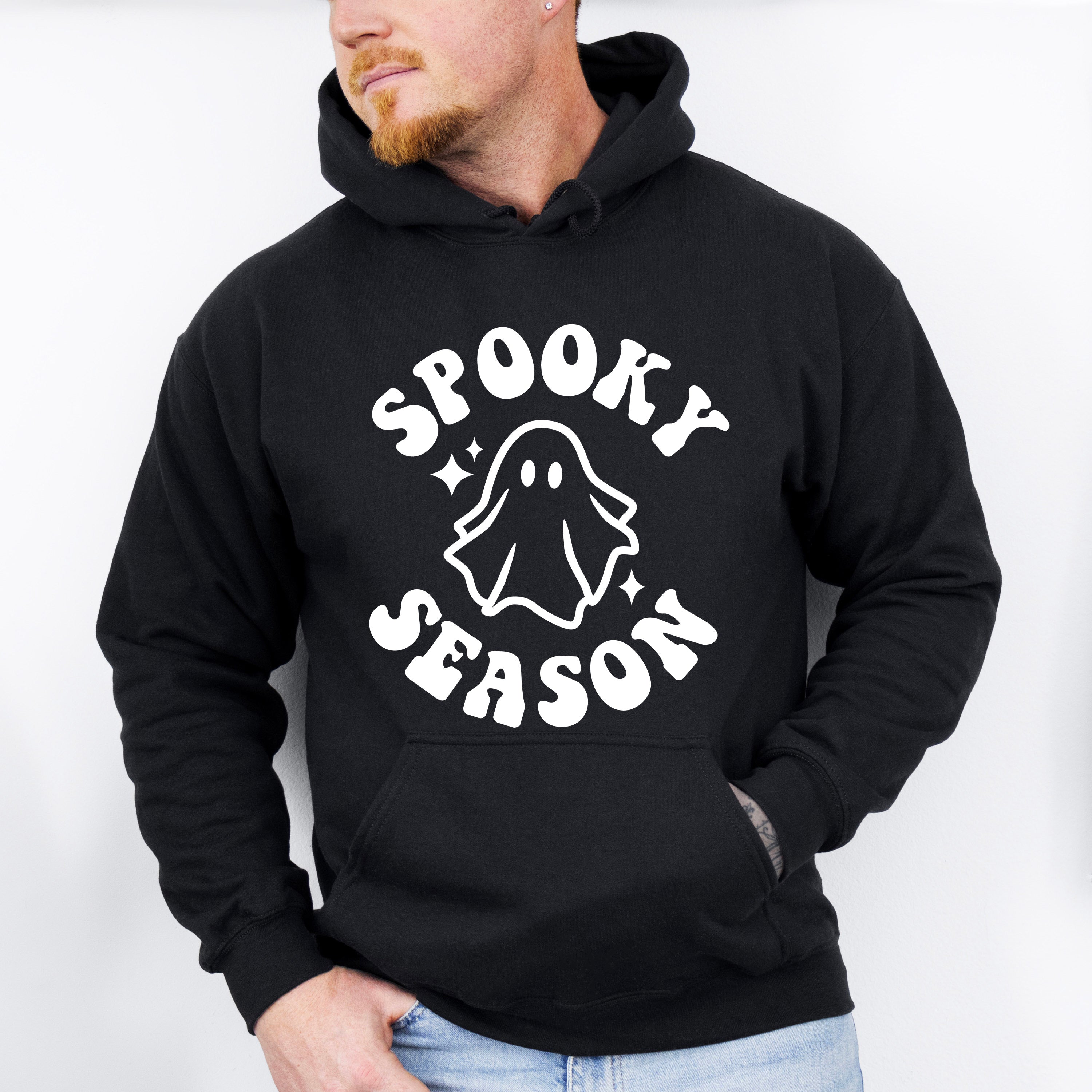 Halloween Spooky Season Ghost Face Design - Halloween Unisex Crewneck T-Shirt Sweatshirt Hoodie