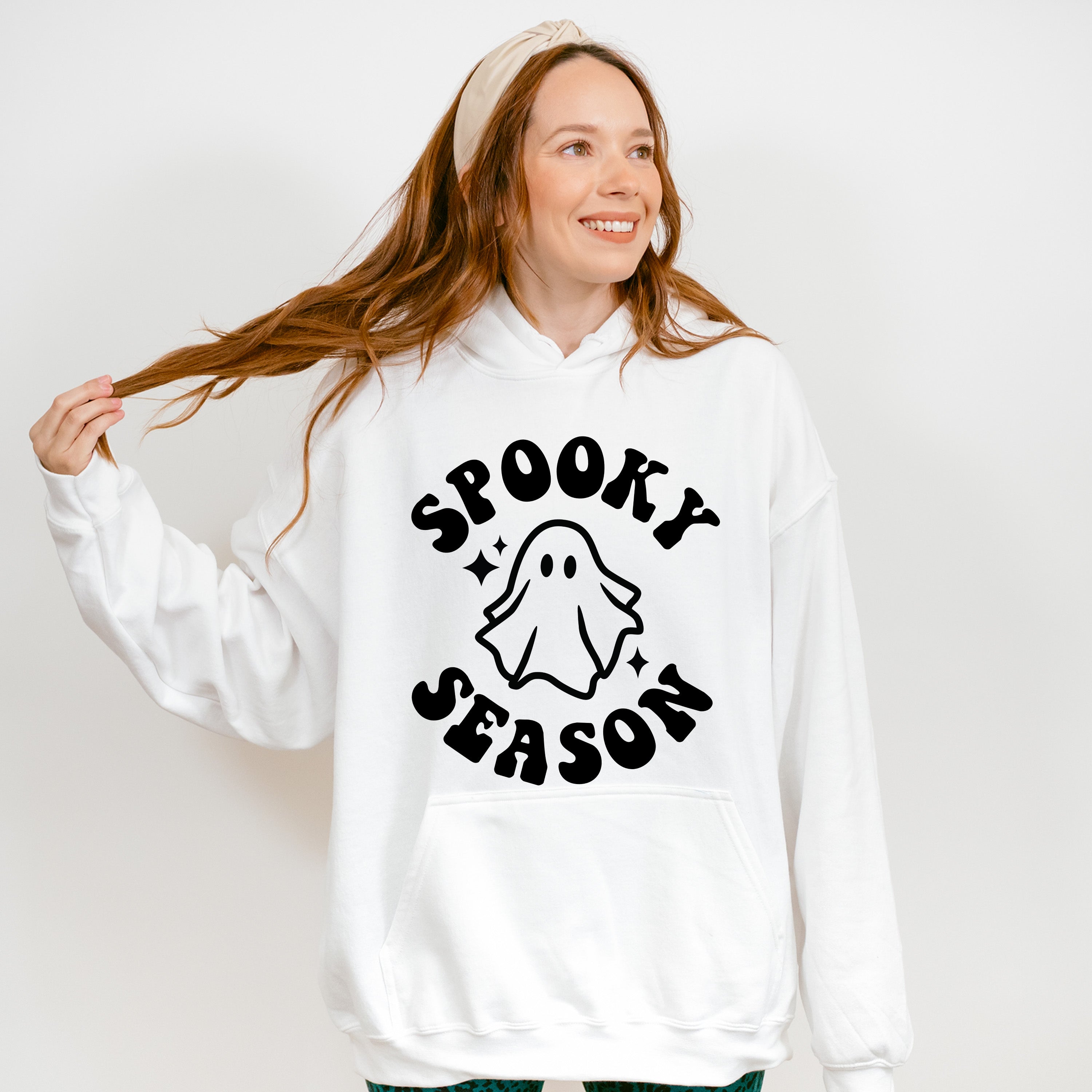 Halloween Spooky Season Ghost Face Design - Halloween Unisex Crewneck T-Shirt Sweatshirt Hoodie